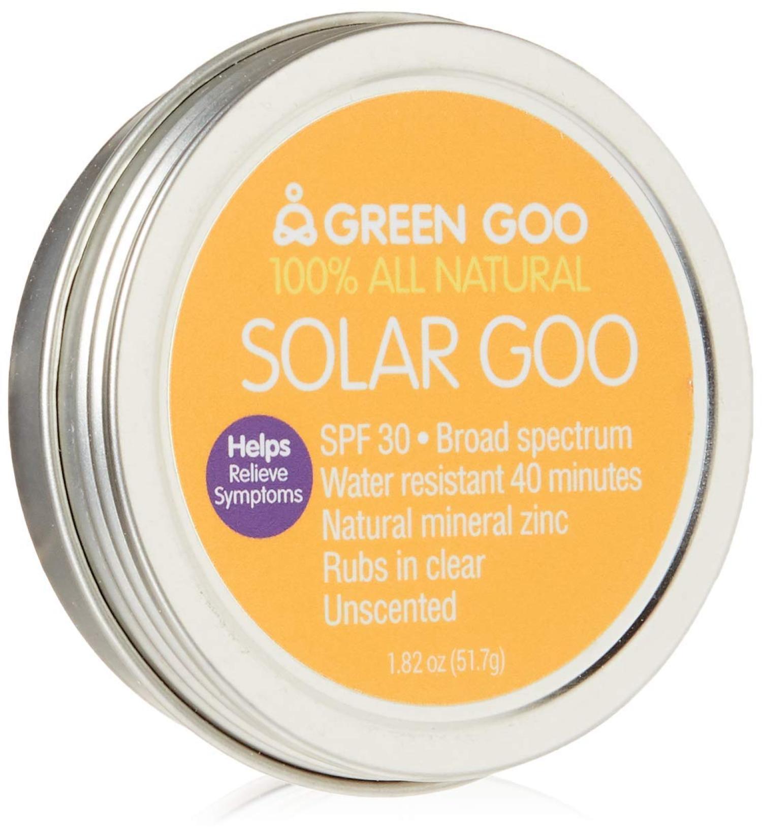 Green Goo Natural Skin Care Salve - Solar Goo 30 SPF Sunscreen | 1.82 oz Large Tin | Eco-Friendly Protection - Buy Online on GoSupps.com
