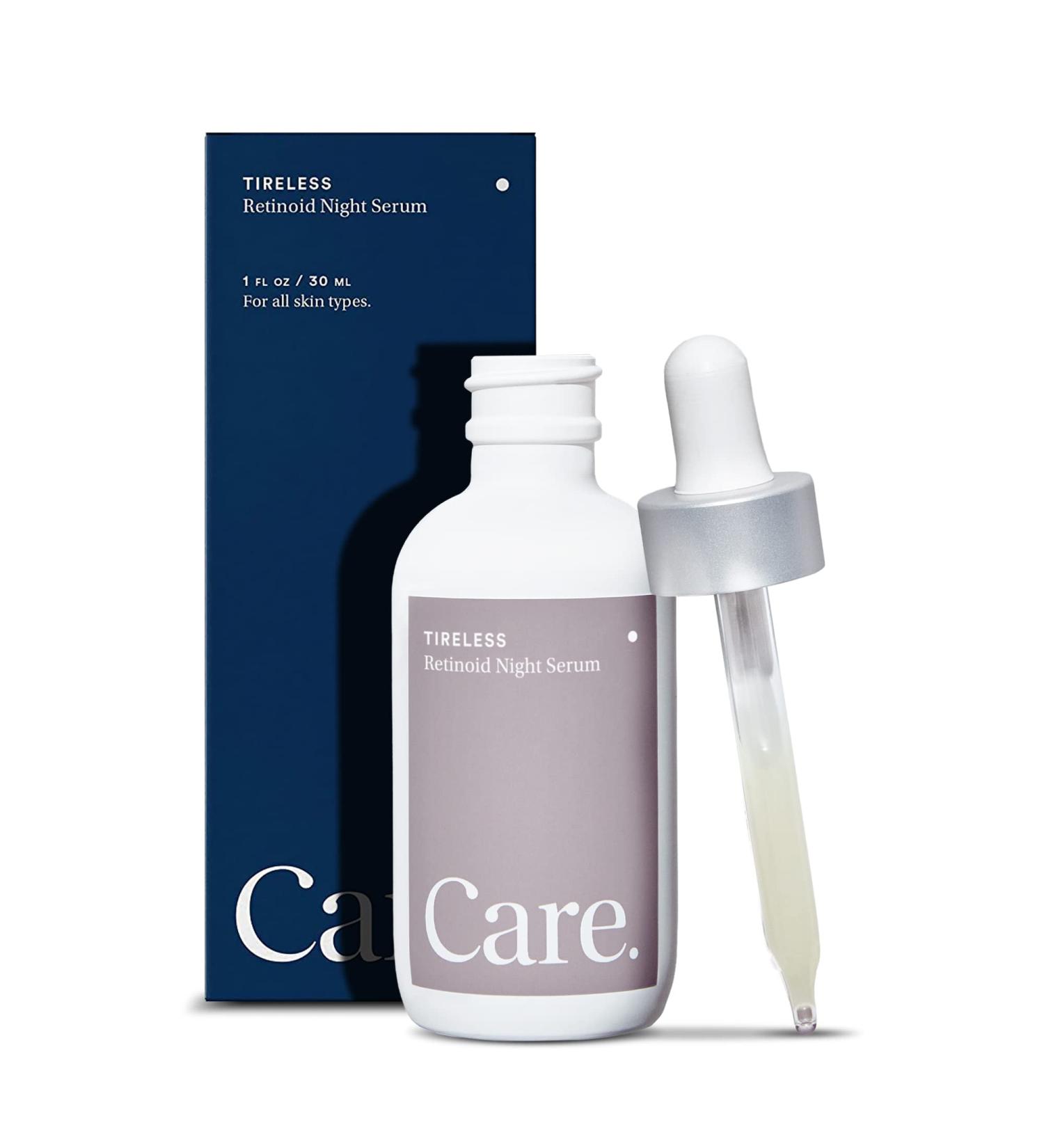 Care Skincare Tireless Retinoid Serum - Paraben-Free Vegan Night Serum with Hyaluronic Acid & Squalane for Dark Spots & Cell Renewal - 1 oz - Buy Online on GoSupps.com