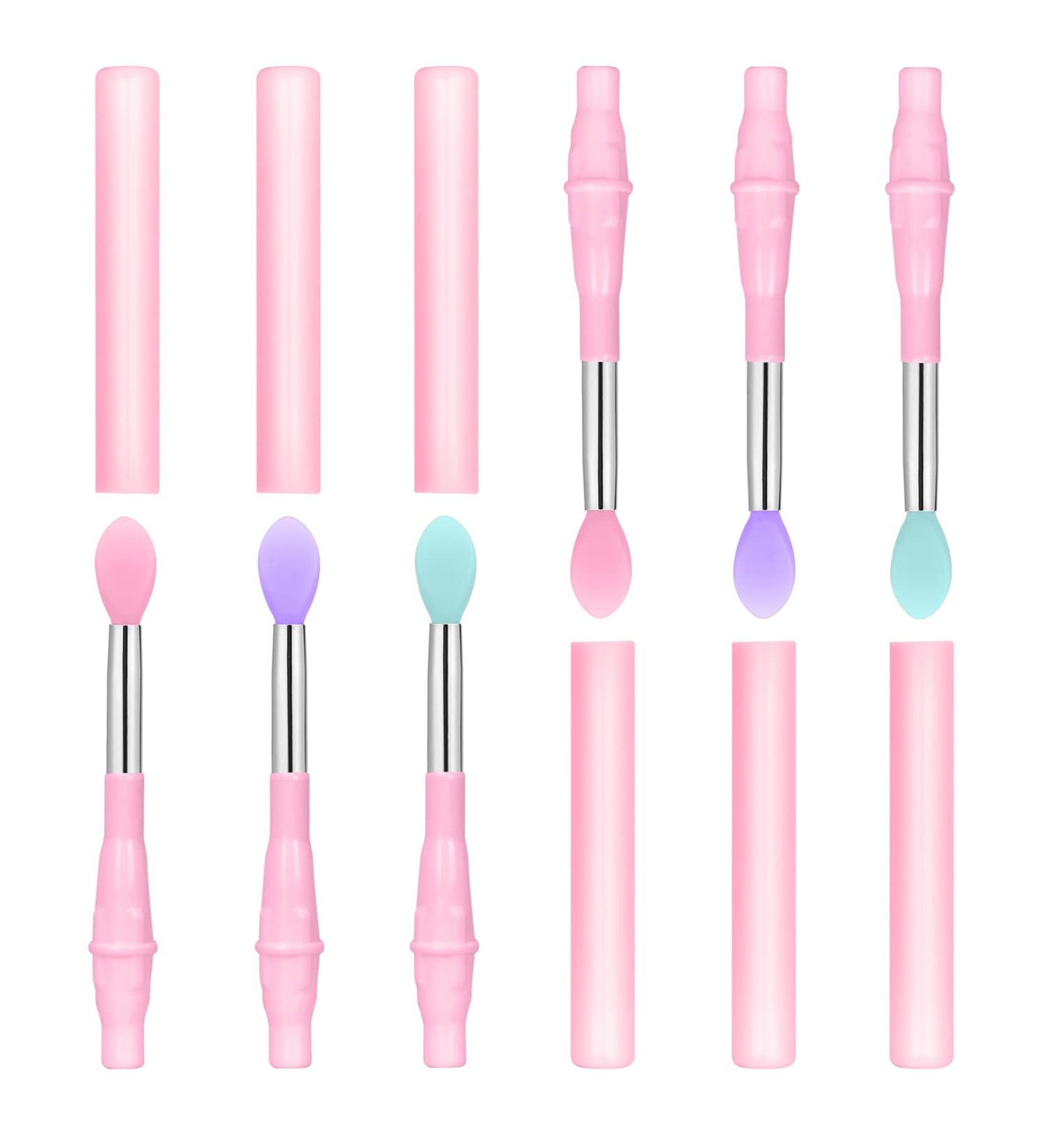 Buy Songaa Silicone Lip Brush Set (6 Pcs) - Best Lip Applicator Brushes for Gloss Mask & Cream - Mint Green Purple Dark Pink - Buy Online on GoSupps.com