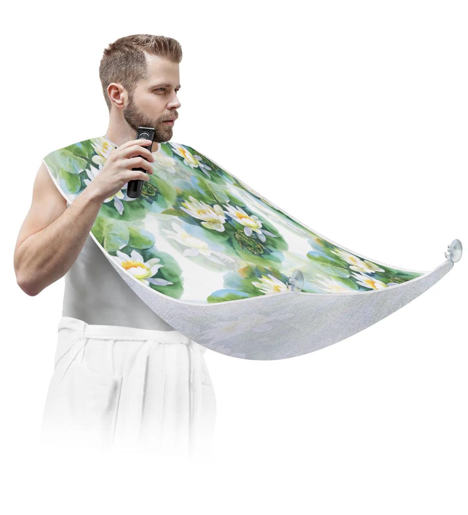 Animal Frog Beard Bib Apron - Non-Stick Waterproof Hair Catcher for Men | Grooming Cape with Suction Cups | Perfect Gifts for Men - Buy Online on GoSupps.com