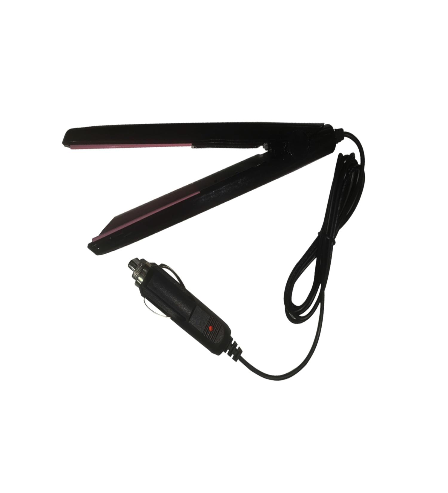 Unifizz 12V Black Portable Car Hair Straightener | Hot & Cold Travel Styling Tool with Foldable Handle - Ideal for International Shipping - Buy Online on GoSupps.com