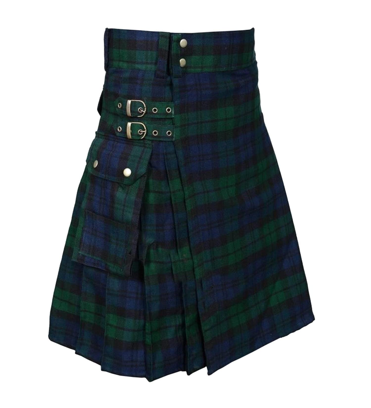 Scottish Kilt Pants for Men | Modern Checkered Kilts & Vintage Culottes | Stylish Rock Dress with Bags - Buy Online on GoSupps.com