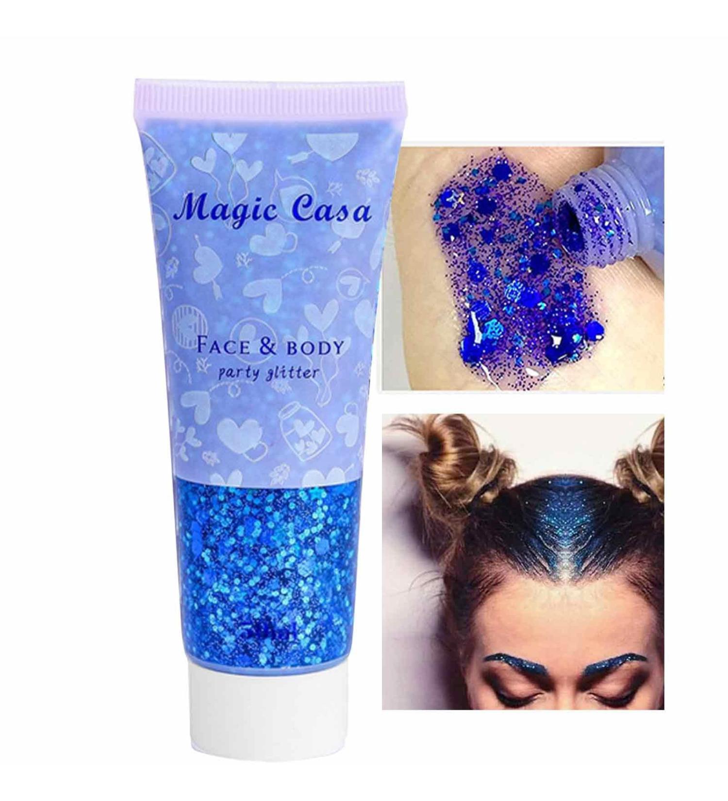 Hair Gel | Body Gel Face Gel for Body and Face | Hair Nail Body Gel Sparkling Body Gel for Women Shakven Blue 1# - Buy Online on GoSupps.com