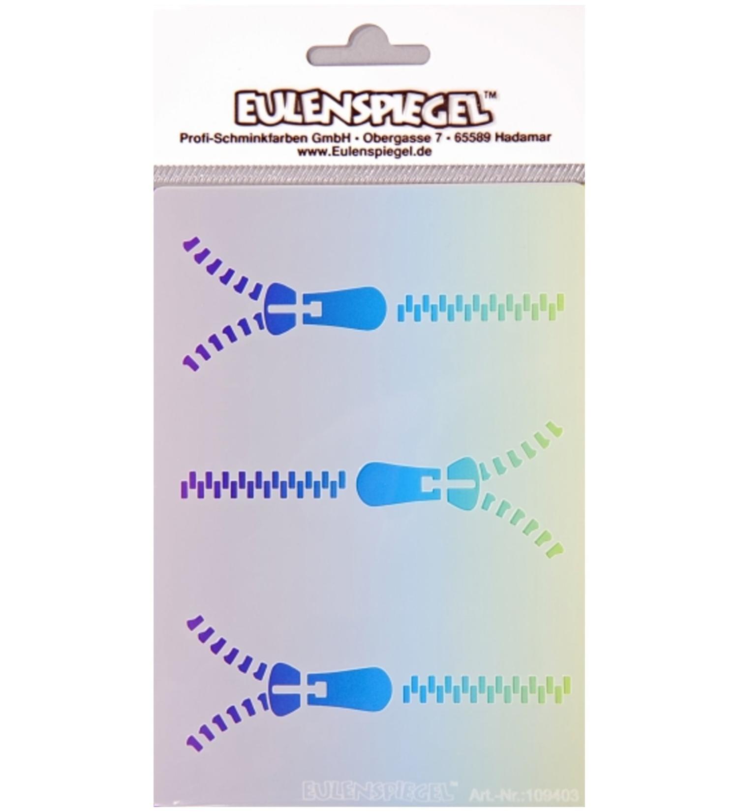 Eulenspiegel 109403 - Facepainting stencil - Zippers