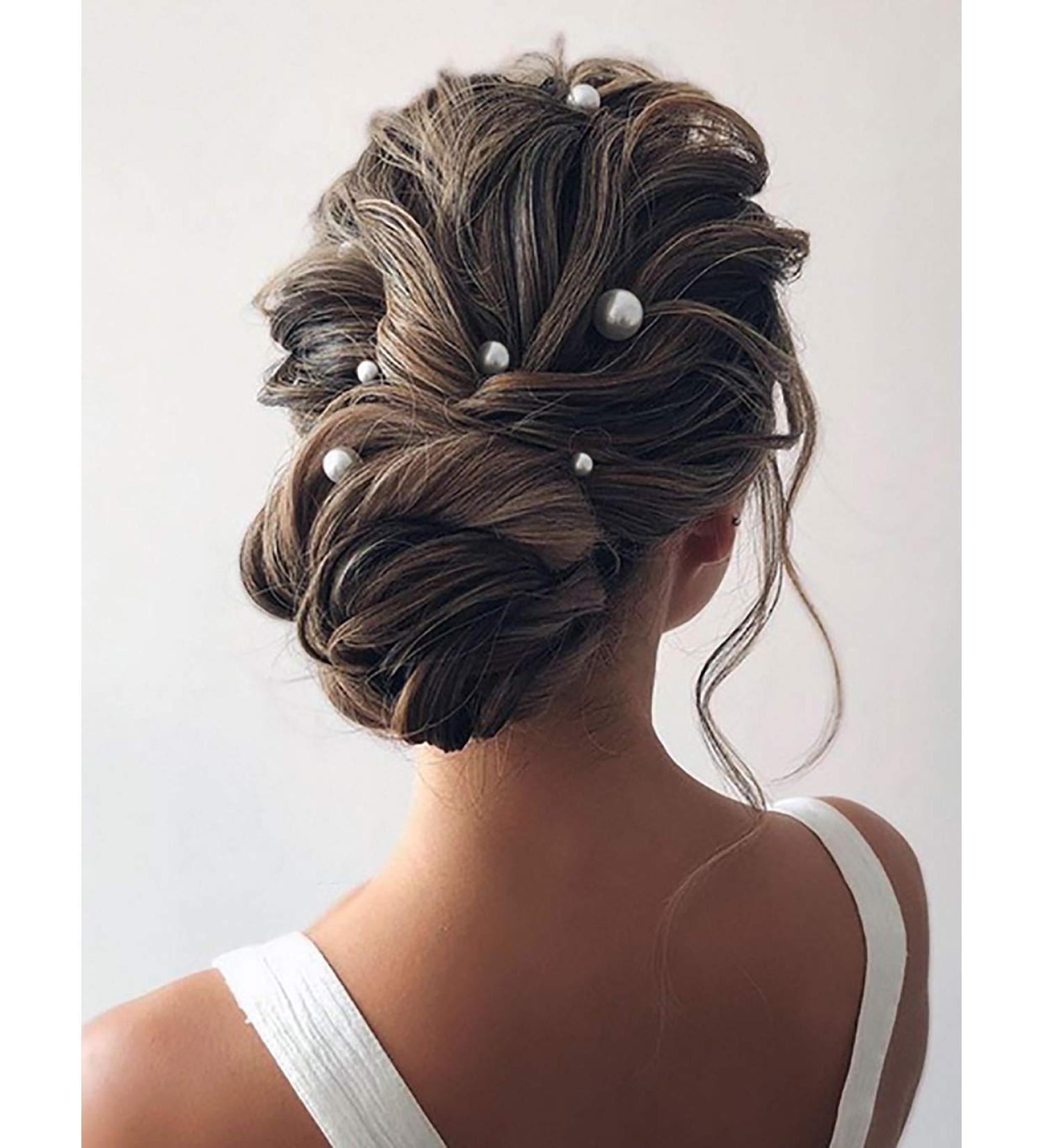 Unicra Wedding Pearl Hair Pins - Bridal Jewelry Hair Accessories for Bride (6 Gold Pieces) - Buy Online on GoSupps.com