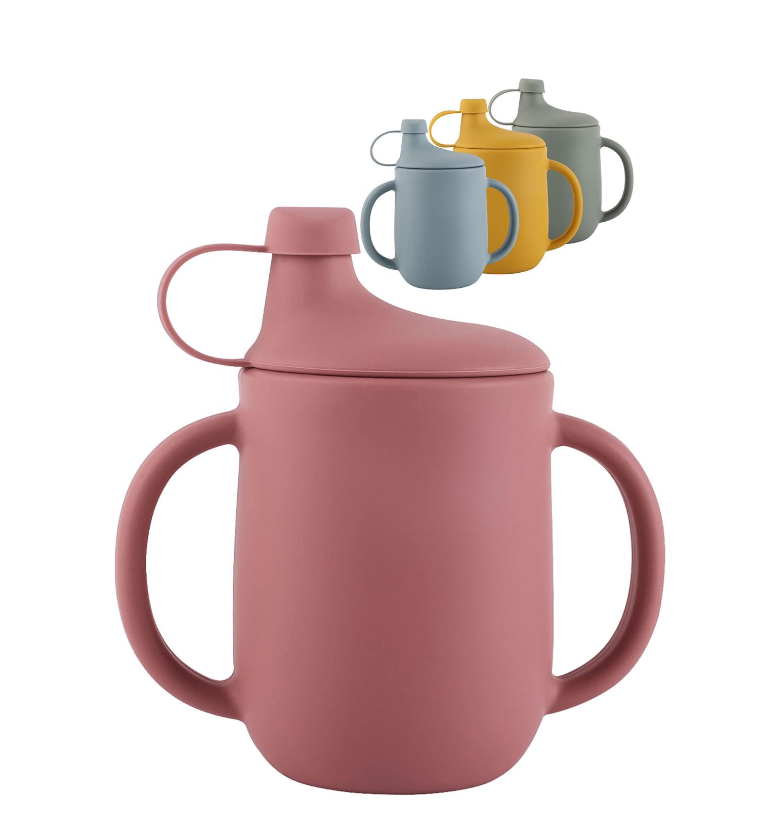 Silicone Sippy Cup for Baby | 6m+ | 8oz | Safe & Sustainable (Pink) - Buy Online on GoSupps.com