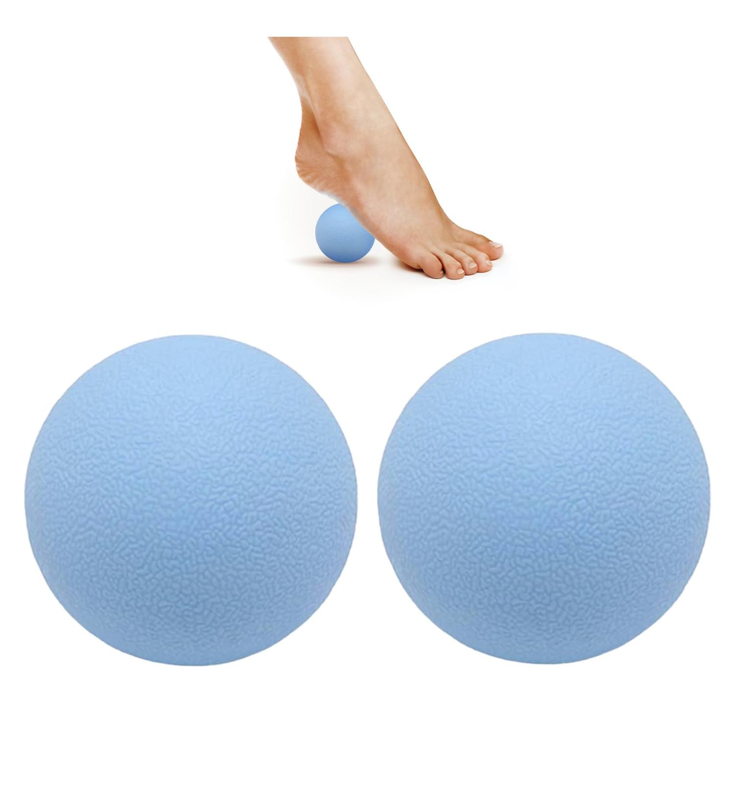 High-Quality 2-Piece Massage Ball Set for Myofascial Relaxation | Yoga Fascia Balls - Blue - Buy Online on GoSupps.com
