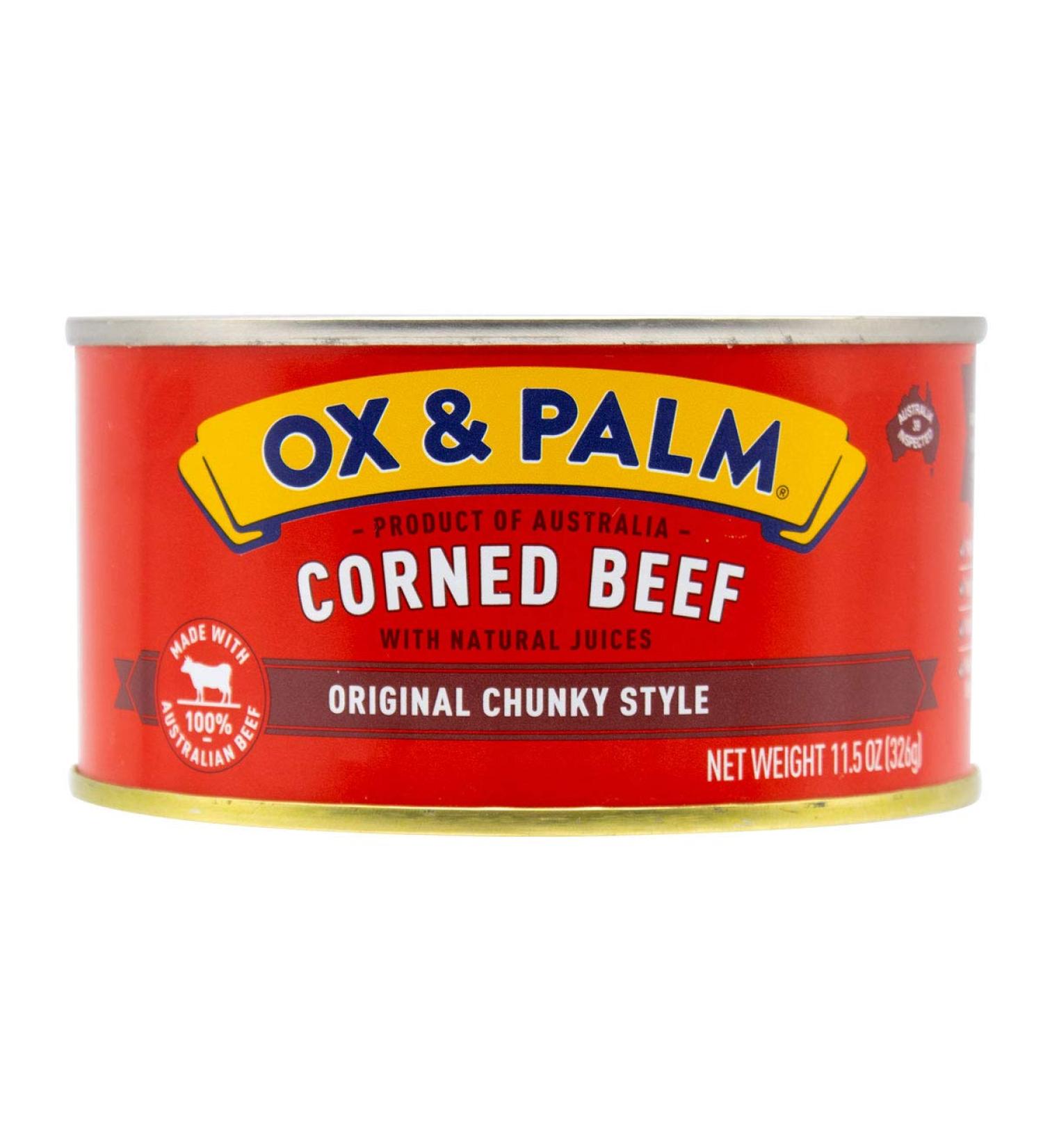 Ox & Palm Corned Beef Chunky Style 11.5 Oz - Pack of 12 | Original Flavor - Buy Online on GoSupps.com