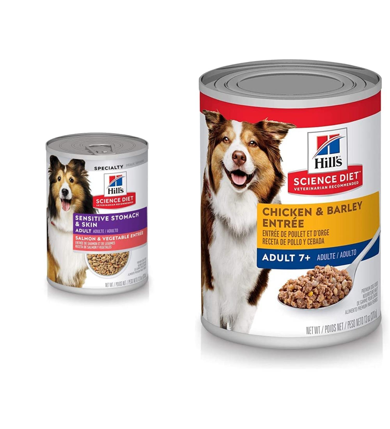 Hill's Science Diet Adult Sensitive Stomach & Skin Canned Dog Food + Hill's Science Diet Senior 7+ Canned Dog Food - Buy Online on GoSupps.com
