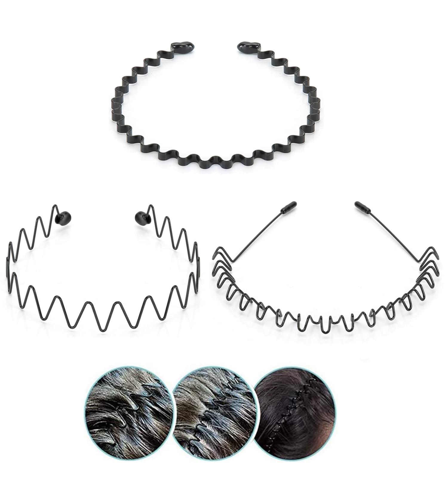 3-Piece Multi-Style Metal Hair Band Set | Elastic Fashion Hair Ties for Men & Women | Perfect for Sports & Daily Use - Buy Online on GoSupps.com