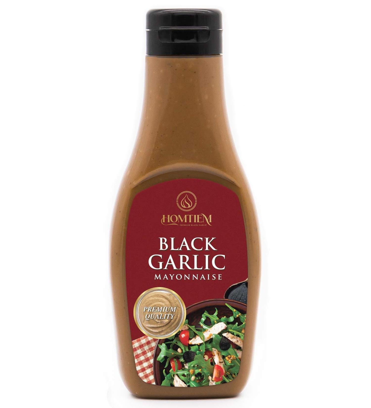 Homtiem Black Garlic Mayonnaise 7.04 Oz (200g) - Vegan, Non-GMO, Egg-Free, Gluten-Free Superfood Squeeze Bottle for Sandwiches, Dressings, and Sauces - Buy Online on GoSupps.com