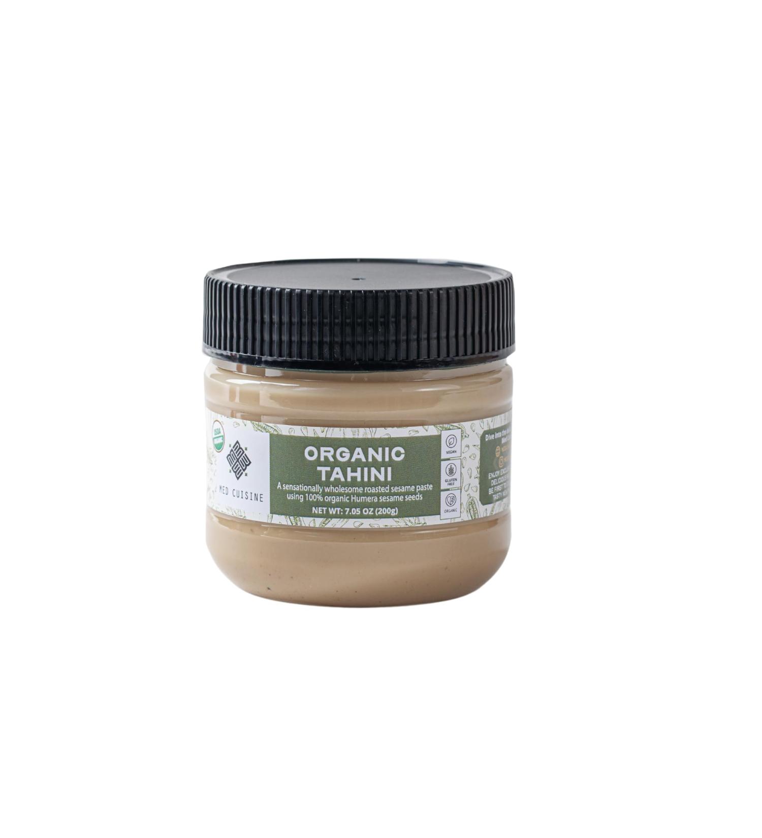 Med Cuisine 100% Organic Tahini 200gr - A Sensationally Wholesome Roasted Sesame Sauce Using 100% Organic Humera Sesame Seeds 200gr 200 g (Pack of 1)