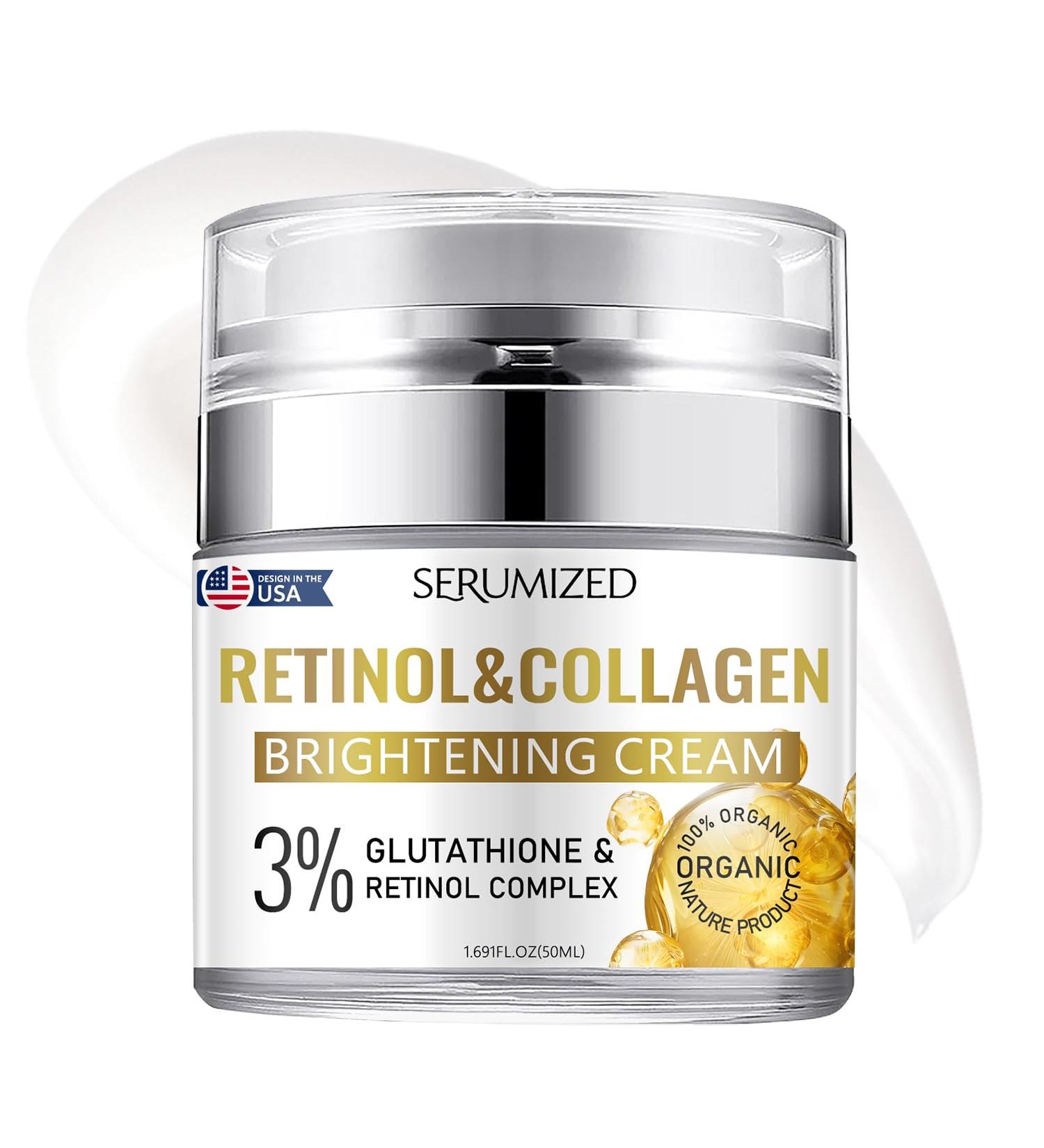 Serumized Retinol Cream for Face Moisturizer for Anti Aging & Wrinkled Skin Day and Night for Women & Men Retinol Collagen Facial Care Face and Neck 1.69 Fl Oz (50ml) - Buy Online on GoSupps.com