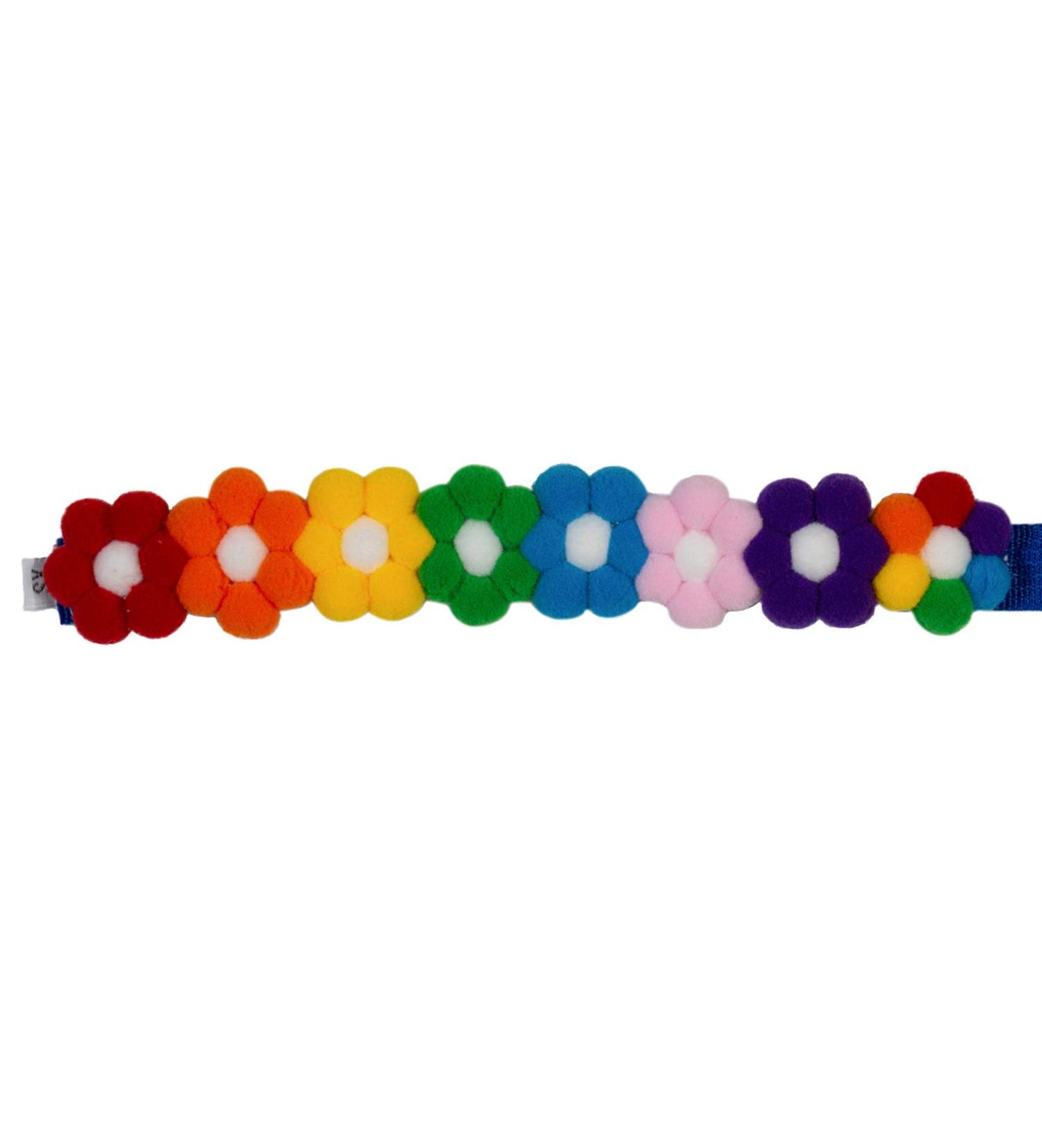 Pawhits Rainbow Pet Necklace - 2pcs Velcro Fastener Dog & Cat Costume Accessories - Stylish Floral Design - XXL - Buy Online on GoSupps.com