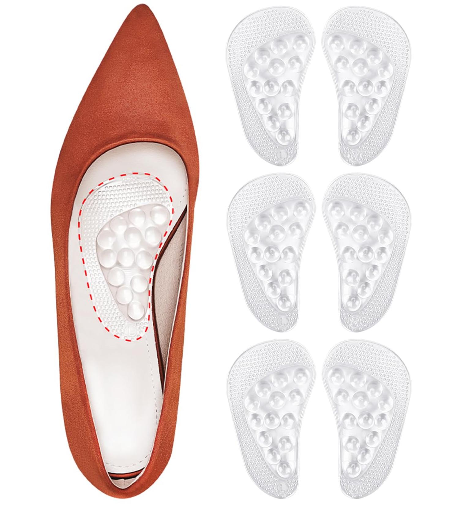 Arch Support Inserts - Gel Relief for Flat Feet & Plantar Fasciitis | 3 Pairs for Pain & Pressure Relief - Buy Online on GoSupps.com