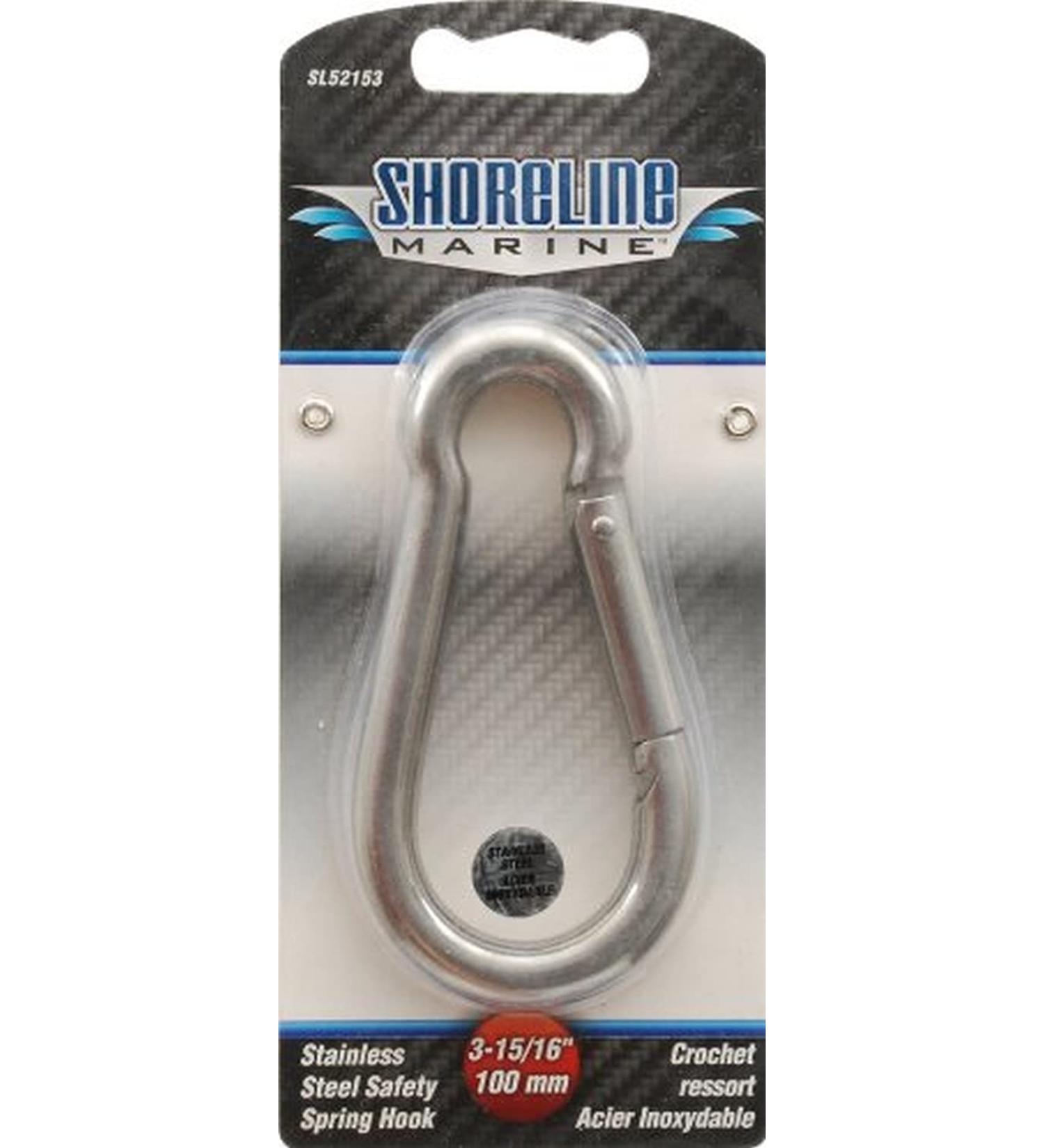 Shoreline Marine Stainless Steel Safety Spring Hook, 3-15/16-Inch