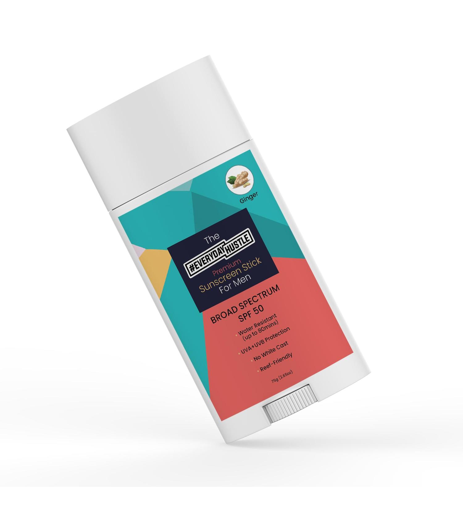 EverydayHustle Sunscreen Stick for Men - Broad Spectrum SPF 50 No-Mess Application Face & Body Protection 75g - Buy Online Worldwide - Buy Online on GoSupps.com