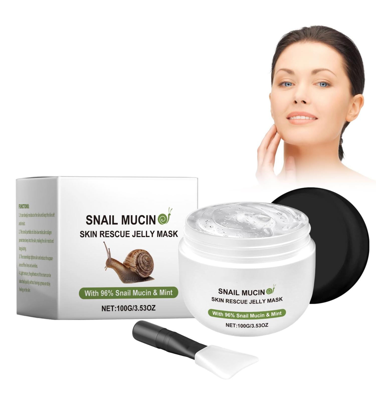 Crsetmyth Snack Creme Facial Masks 100 G Snail Rescue Jelly Facial Mask CollagenStraffungsmask Lightening Facial Mask Snail Wrinkle Care Mask Improves Skin for Skin Impurities and Matteness - Buy Online on GoSupps.com