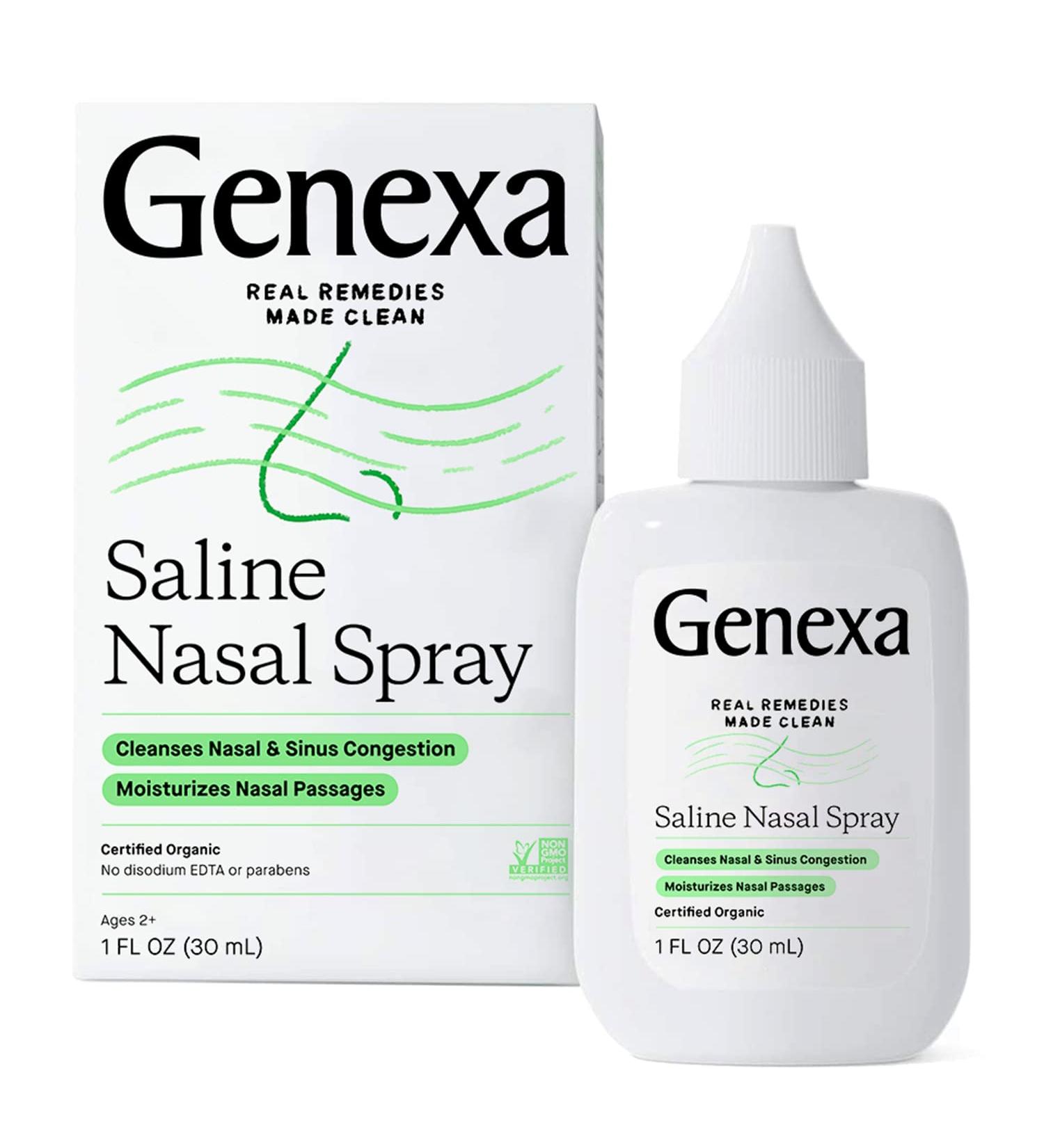 Genexa Saline Care Organic Nasal Spray & Dropper - 1 fl oz (30 ml) | Natural Sinus Relief - Buy Online on GoSupps.com