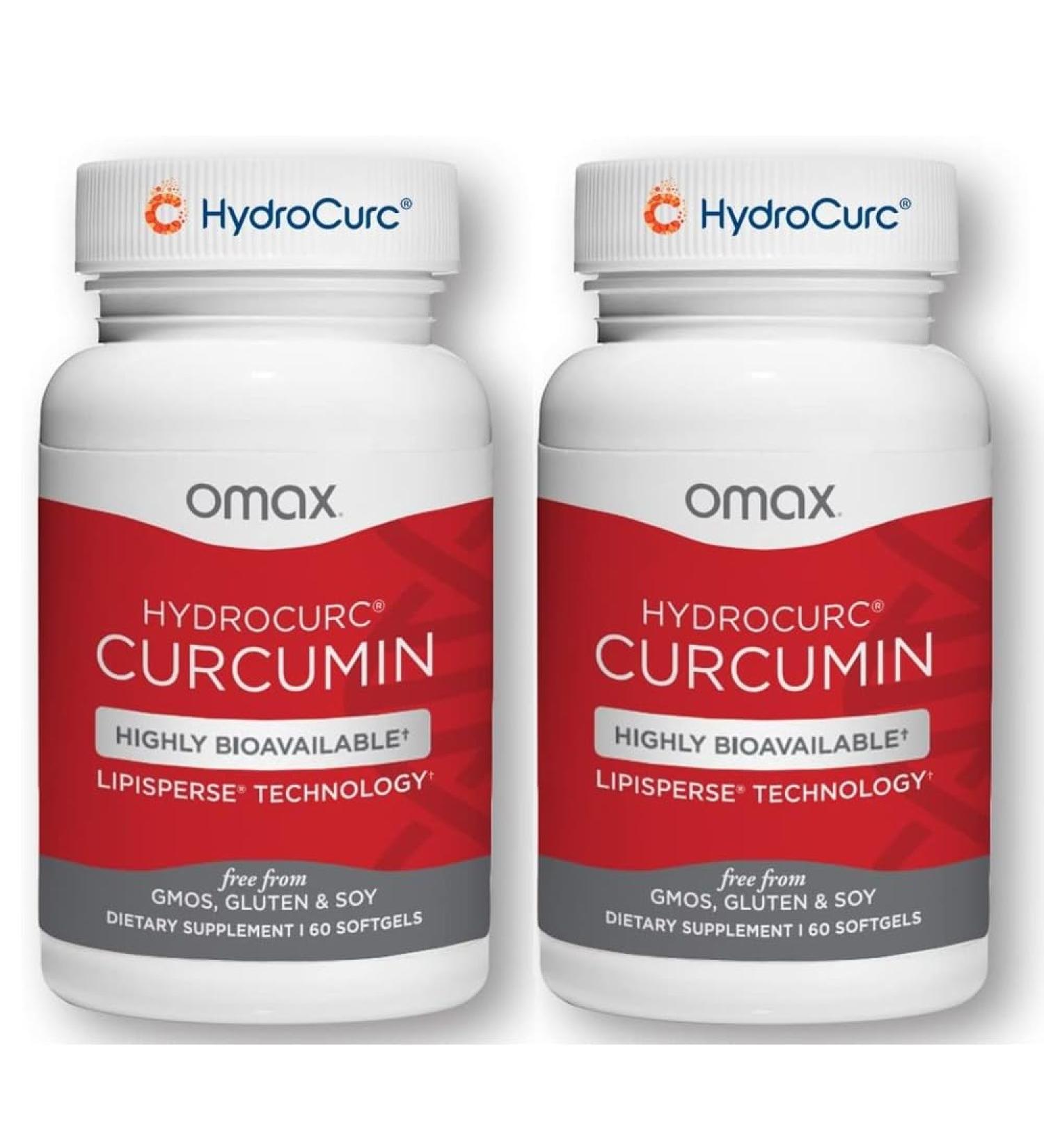 Omax3 2 Pack- HydroCurc Turmeric Curcumin Softgels Highly Bioavailable MCT Oil Nanoparticle for Potency & Absorption Joint Health 120 Softgels 60 Count (Pack of 2) - Buy Online on GoSupps.com