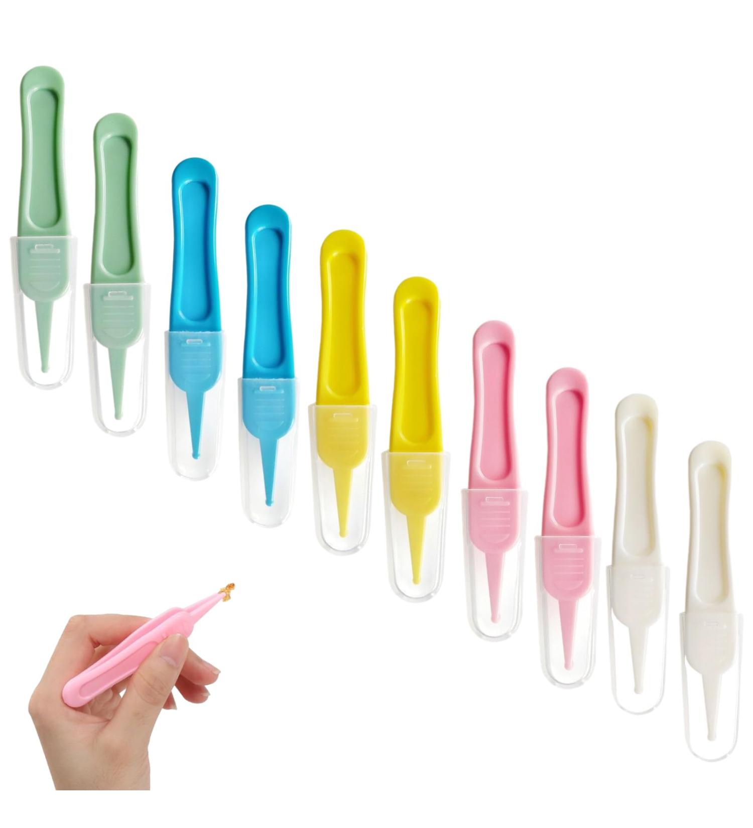 Euppsiiu 10-Piece Baby Nose Tweezers Set | Multi-Colored Plastic Nose Cleaning Tweezers | Safe Round Head Design for Baby Care - Buy Online on GoSupps.com
