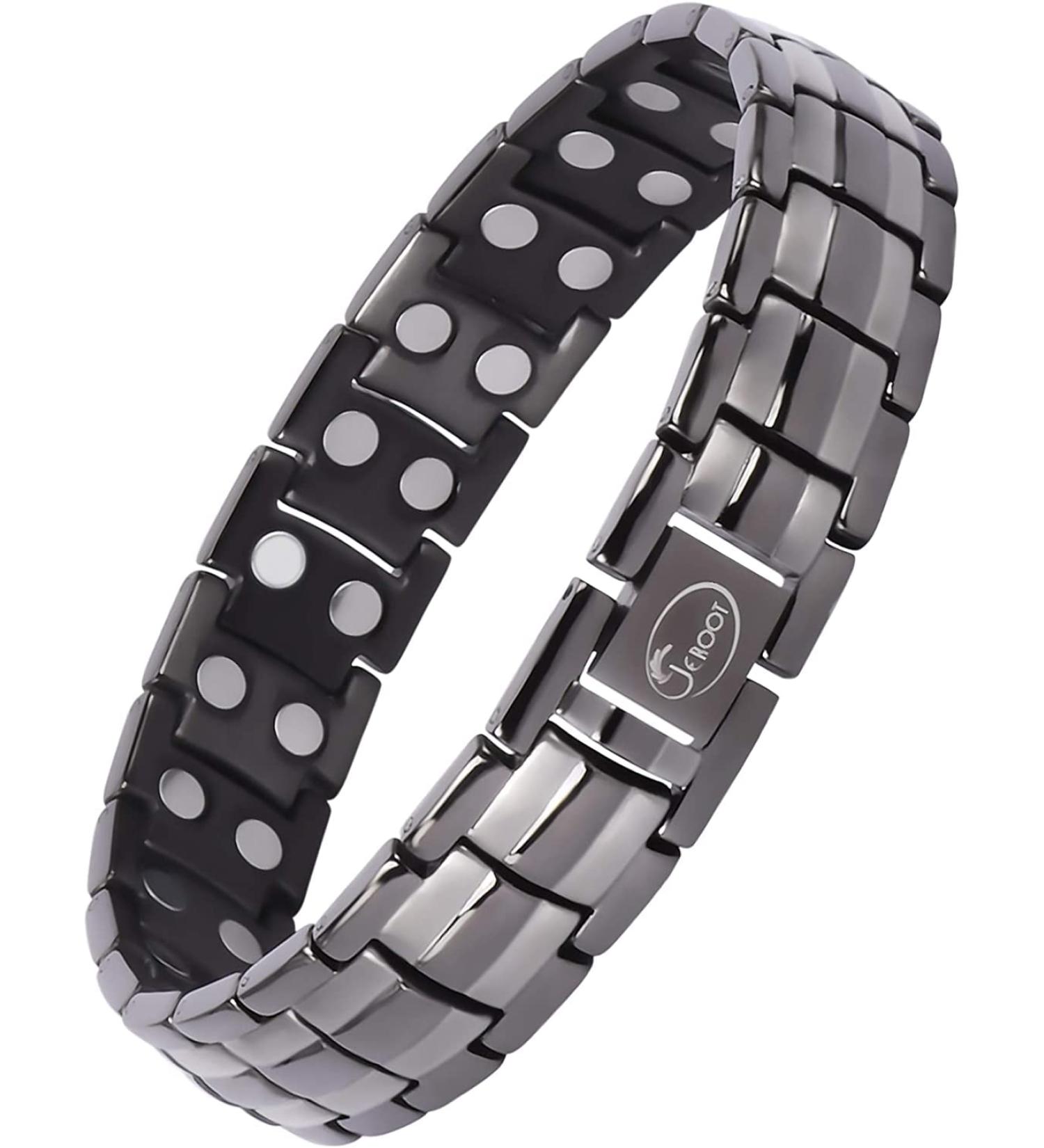 Jeroot Magnetic Bracelet for Men - Pure Titan Power Energy-Boosting Magnet Jewelry - Buy Online on GoSupps.com