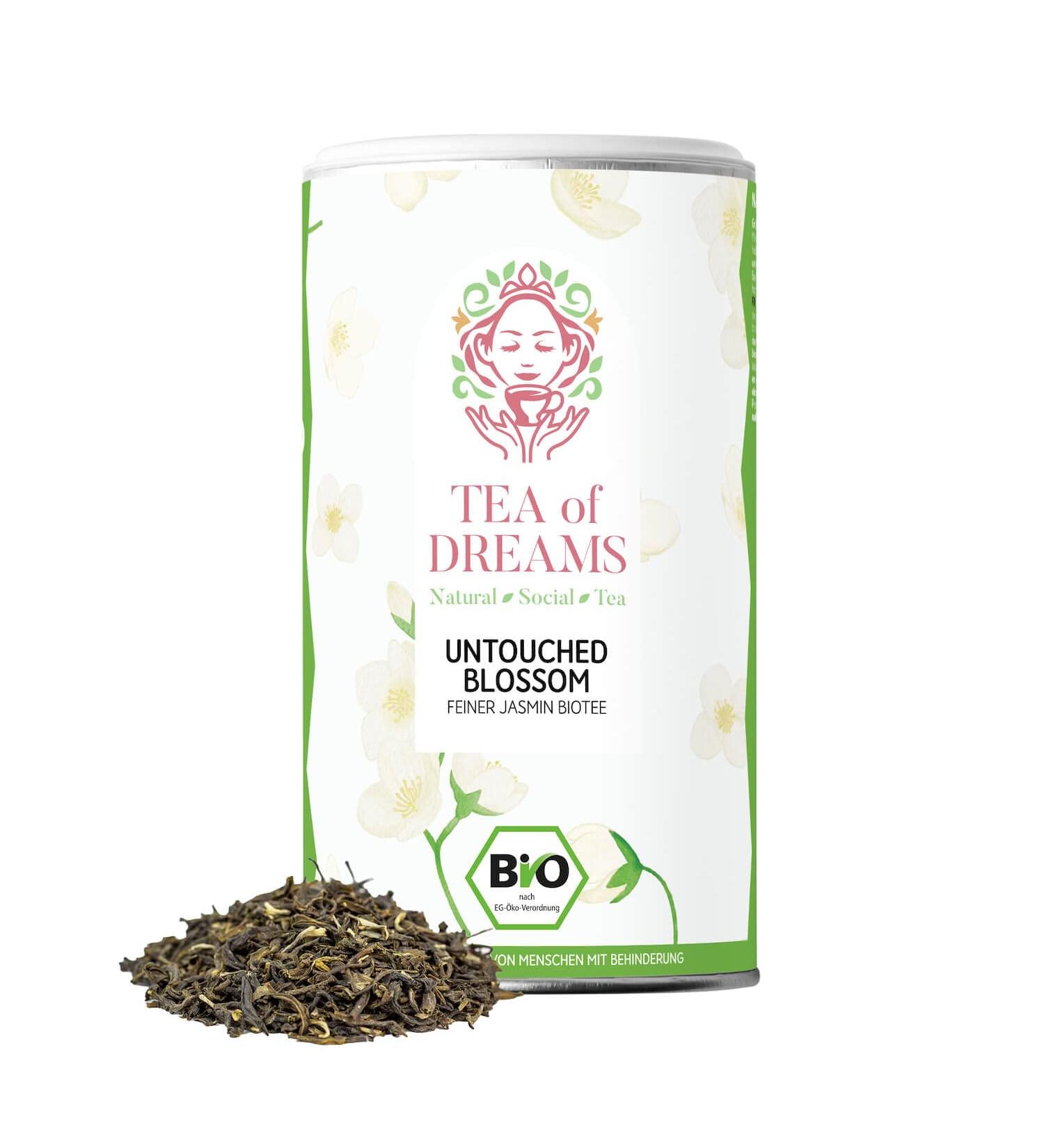  Tea of Dreams Organic Jasmine Tea | Intouched Blossom Organic Jasmine Tea from China | Loose Leaf Tea | 70 g - Buy Online on GoSupps.com