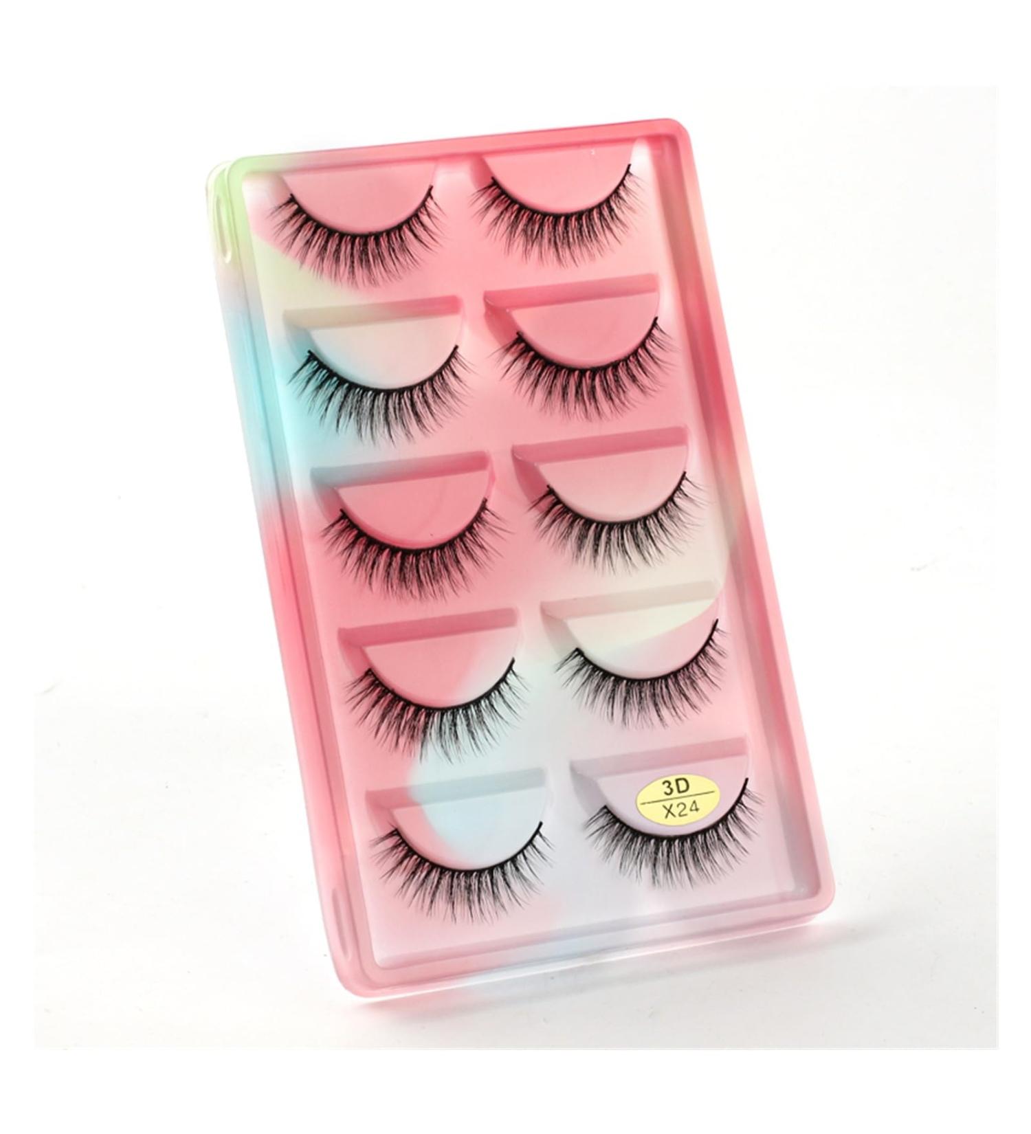 UAMOU 10/50/100 Boxes Mink Eyelashes Fluffy 3D Mink Lashes Makeup Natural Long Volume False Eyelashes Bulk Faux Cils Custom Cheerfully (Color : 5 Pairs X24CS Size : 10 Boxes) - Buy Online on GoSupps.com