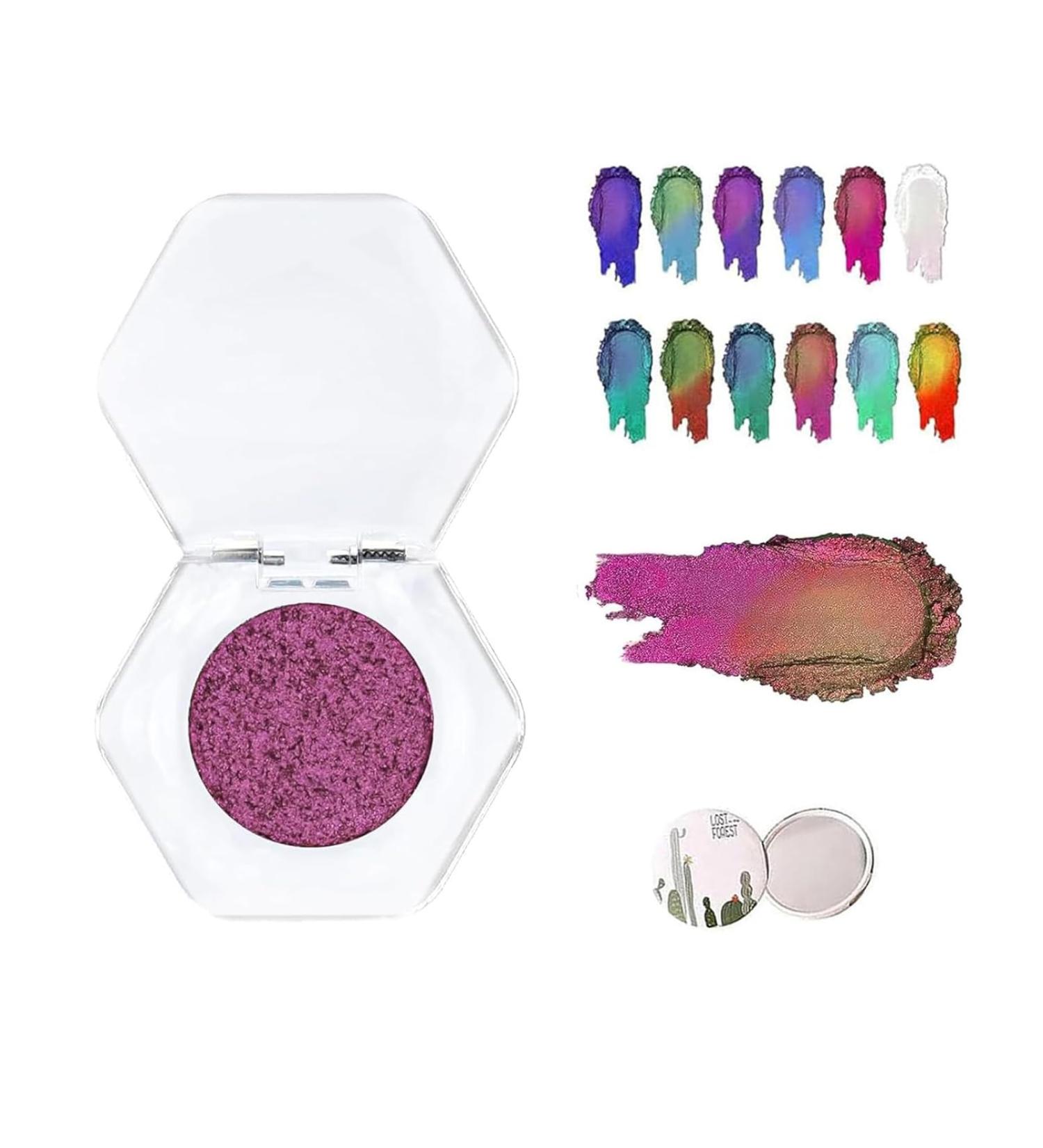 Adriana Nicole Cosmetics Eyeshadow Single Shadows Ethereal Single Color-Shifting Eyeshadow Eyeshadow With Exquisite Glitters Double Chrome Eye Shadow (09#) - Buy Online on GoSupps.com