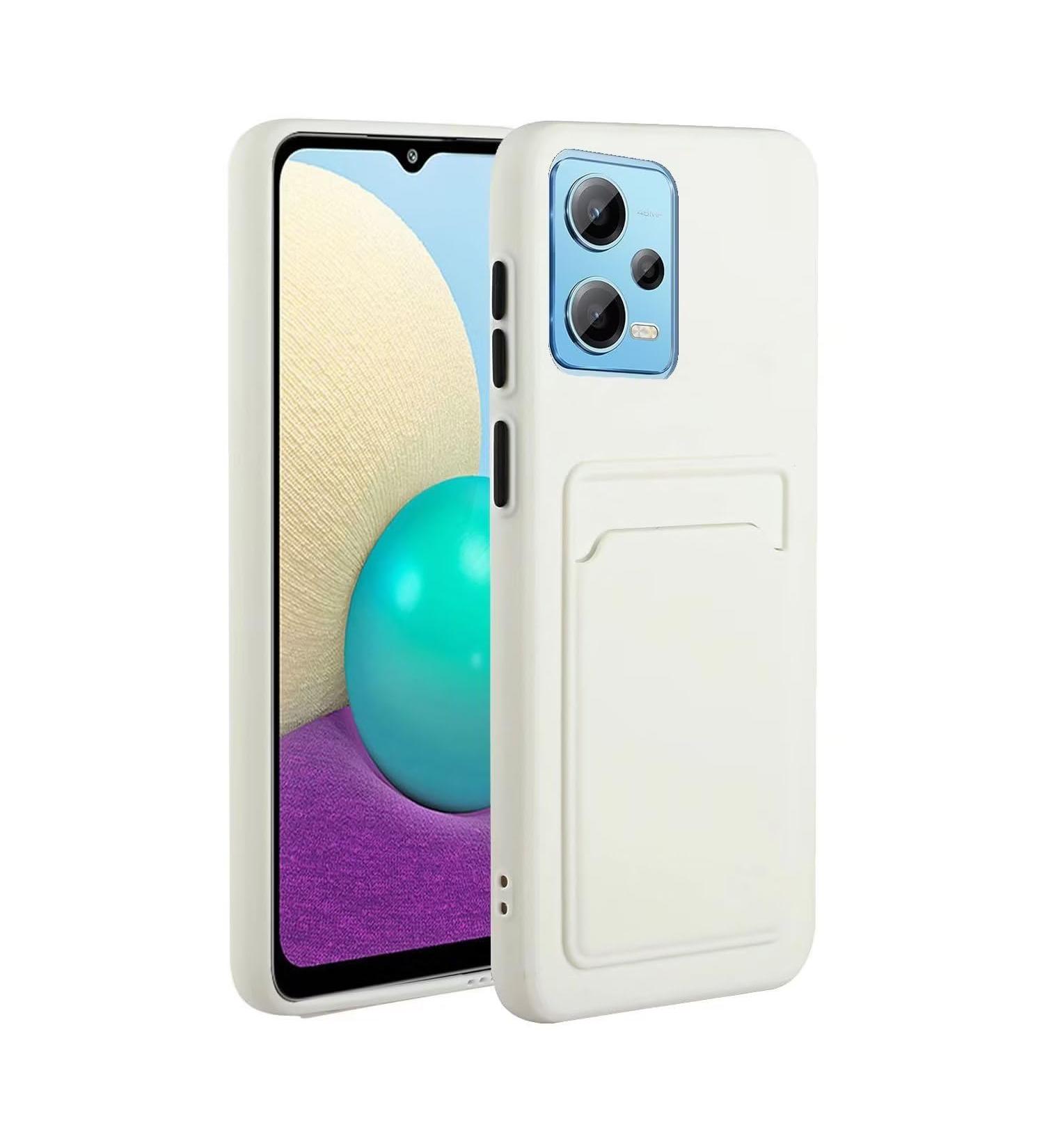 Buy Tivenfezk Nadoli Silicone Case for Xiaomi Redmi Note 12 5G - Ultra Thin Shockproof Scratch-Resistant Wallet TPU Cover with Credit Card Holder - White - Buy Online on GoSupps.com