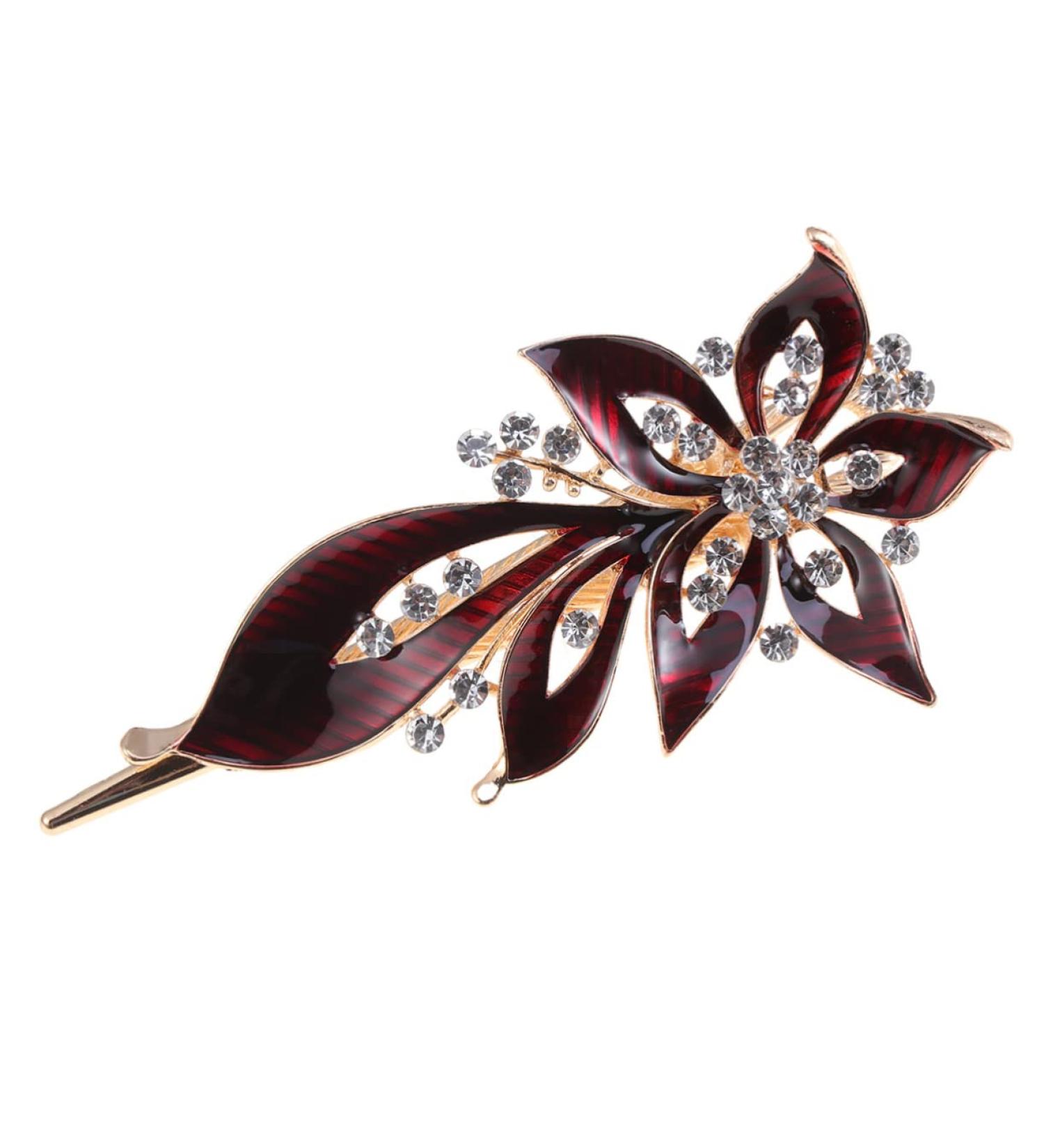 FRCOLOR Banana Hair Clips for Women Metal Hair Barrettes Vintage Rhinestone Hair Barrettes Womens Hair Accessories Crystal Hair Barrettes Beak Clips Red Spring Clip Rhinestones - Buy Online on GoSupps.com