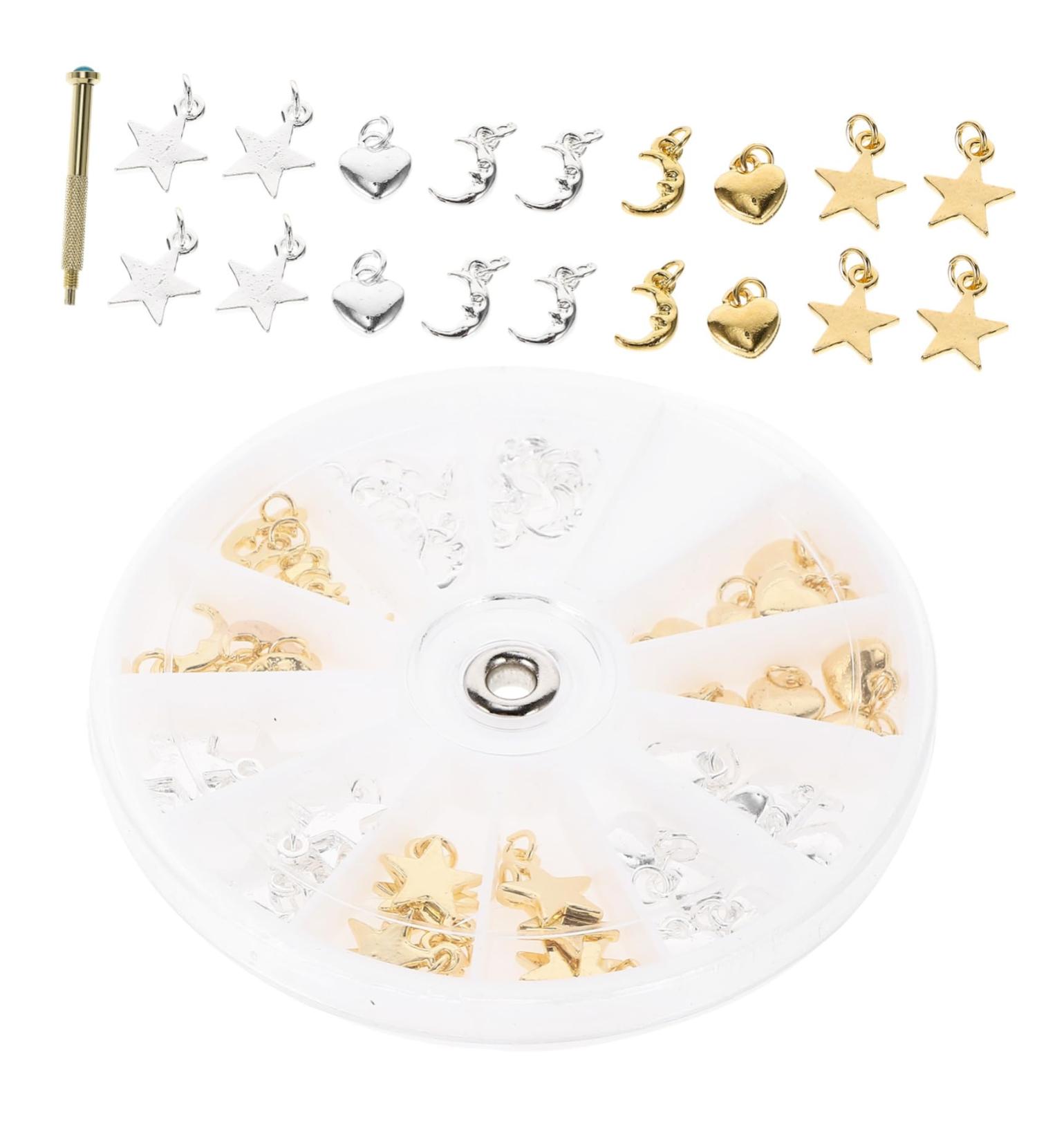 DOITOOL 4 Sets Nail Pendant Nail Jewelry Diy Nail Accessories Nail Charms Rivet Nail Jewels Resin Tools Black Horns Headband Manicure Kits Nail Kit Rhinestone Trim Alloy Hole Drill - Buy Online on GoSupps.com