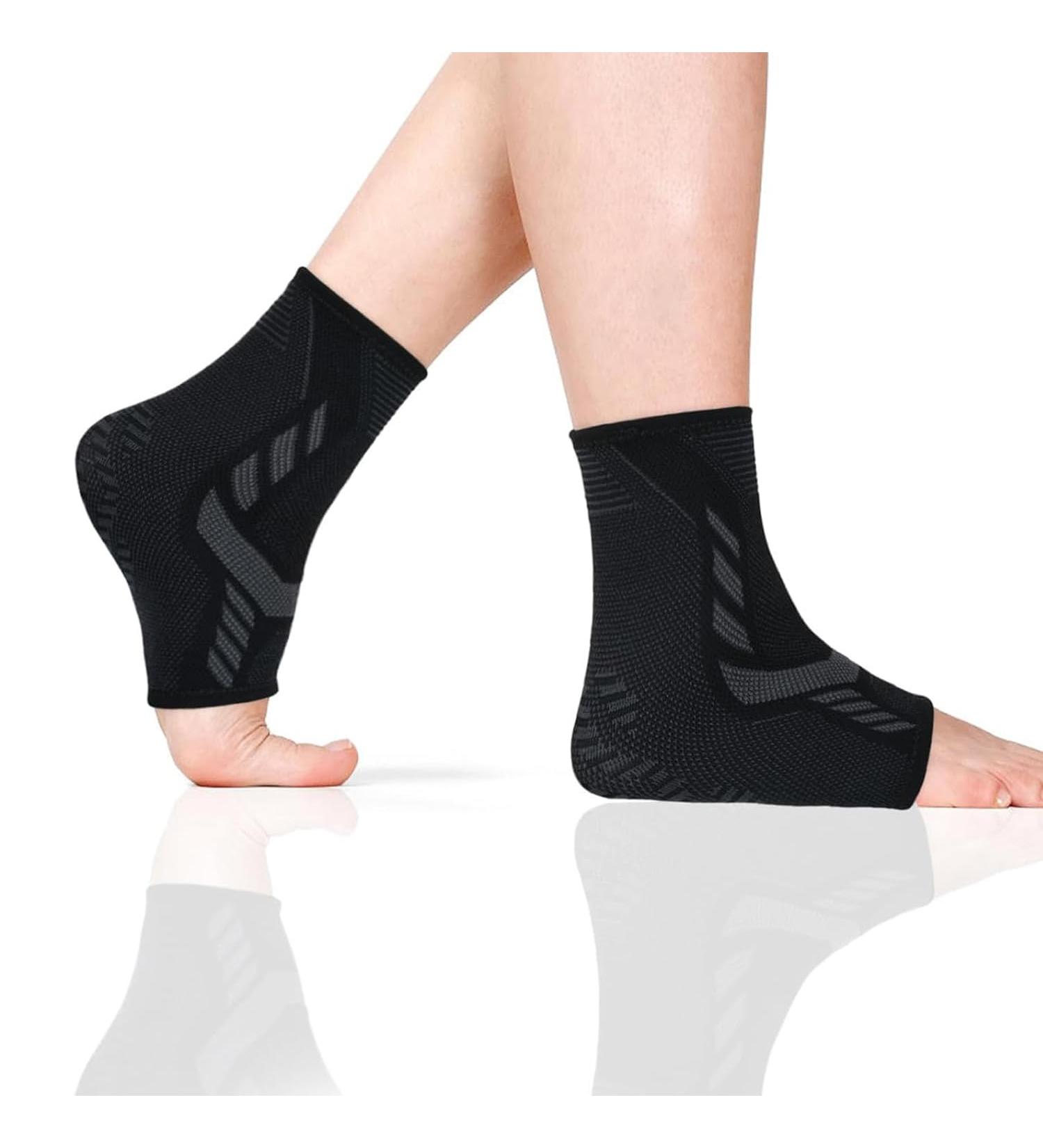 Ankle Support for Men & Women | Plantar Fasciitis Relief & Achilles Tendonitis | Compression Socks for Injury Recovery | Black Medium - Buy Online on GoSupps.com