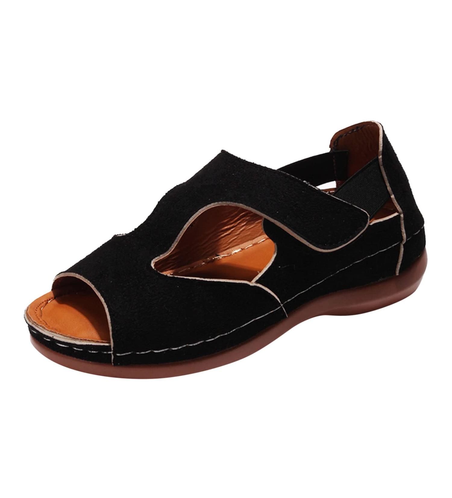 Buy XTZYGLFD Women's Summer Sandals - Fashionable Breathable Leopard Pattern Open Toe Thick Sole Lightweight Hook Loop - Size 6 UK - Buy Online on GoSupps.com