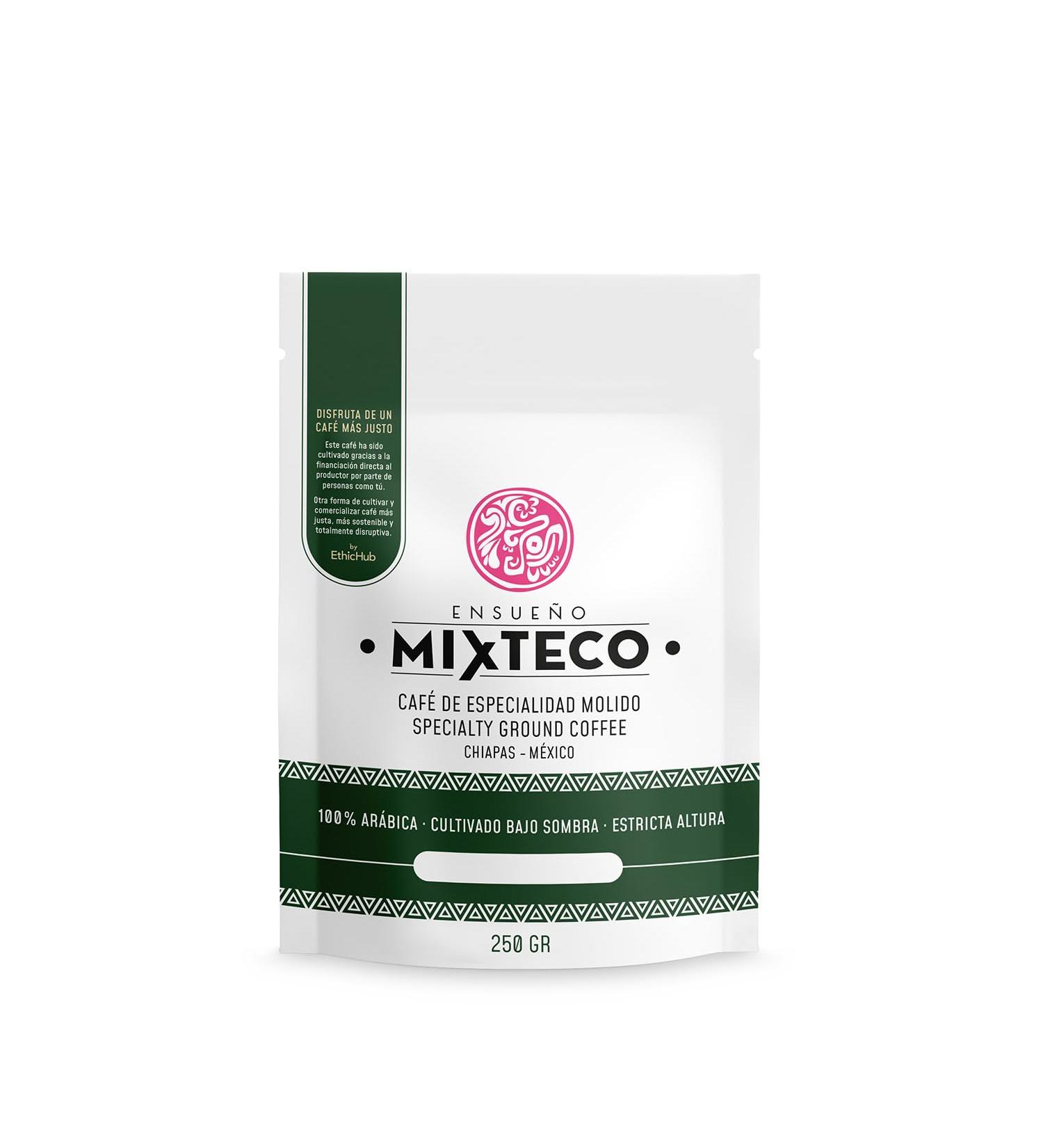 Ensue o Mixteco Caf du Chiapas Arabica moulu naturellement torr fi avec des notes de noix de chocolat et de citron vert Proc d 100% artisanal 250 g Saveur douce - Buy Online on GoSupps.com