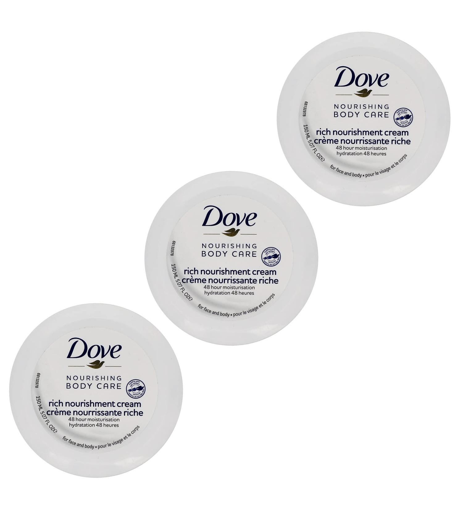 Dove Intensive Nourishing Cream Blue 3 Pack 5.07 Oz Each Jar