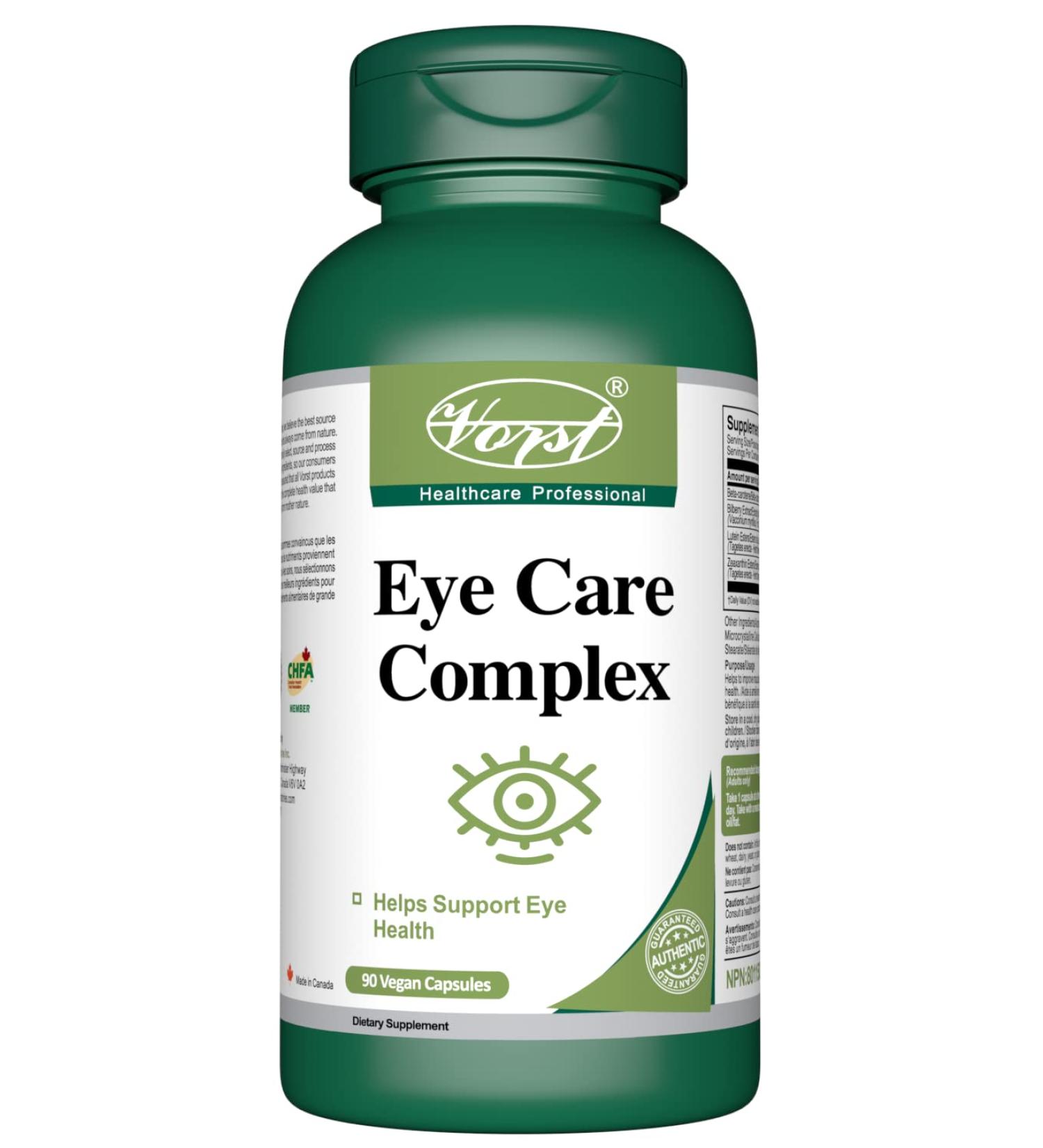 VORST Eye Care Supplement 90 Vegan Capsules | Contains Bilberry Lutein Zeaxanthin & Beta Carotene | Vision Complex for Eyesight & Dry Eyes | Powder Pills | Perfect for Adults (Including 50 plus) | 1 Bottle 90 count (Pack of 1) - Buy Online on GoSupps.com