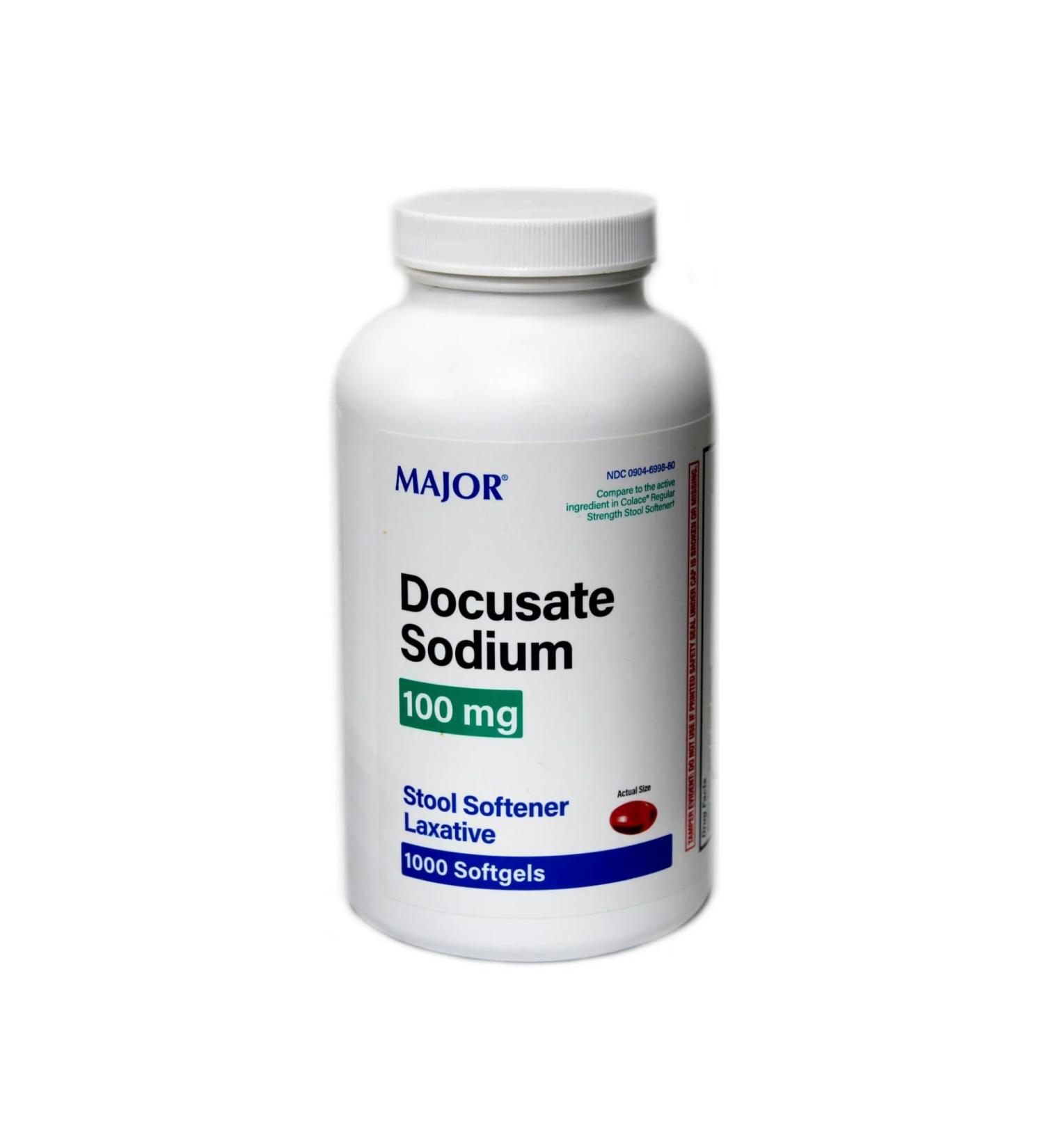 100MG Docusate Sodium Softgel Capsules - Orange - 1000 Count - Buy Online on GoSupps.com