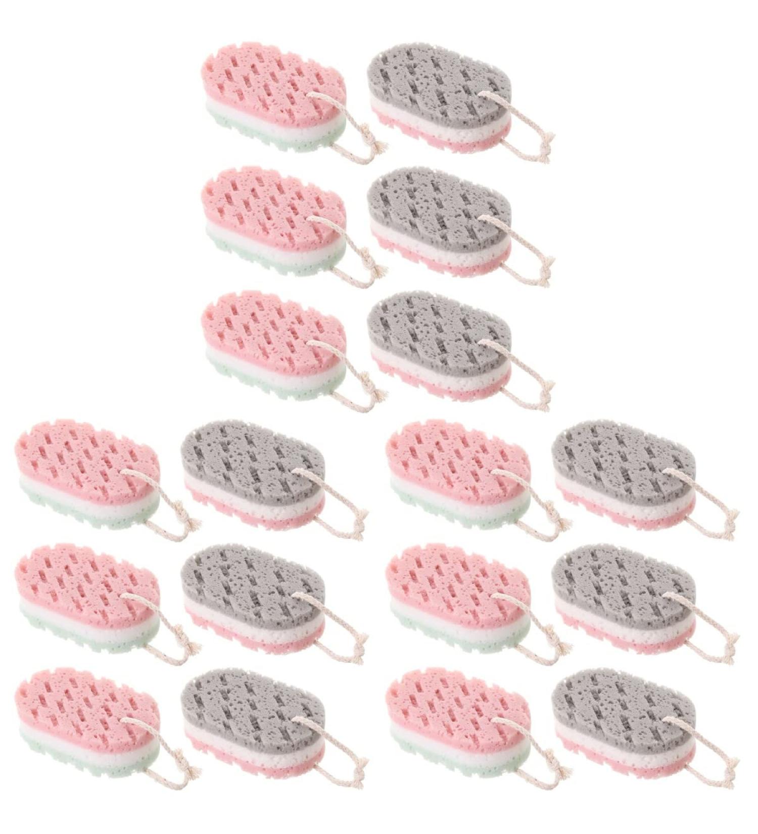 FRCOLOR 18 Pcs Bath Sponge Loofah Set - Shower Balls Gloves & Back Brush for Men Women & Kids - Body Massage & Scrubber for Ultimate Bathing Experience - Buy Online on GoSupps.com