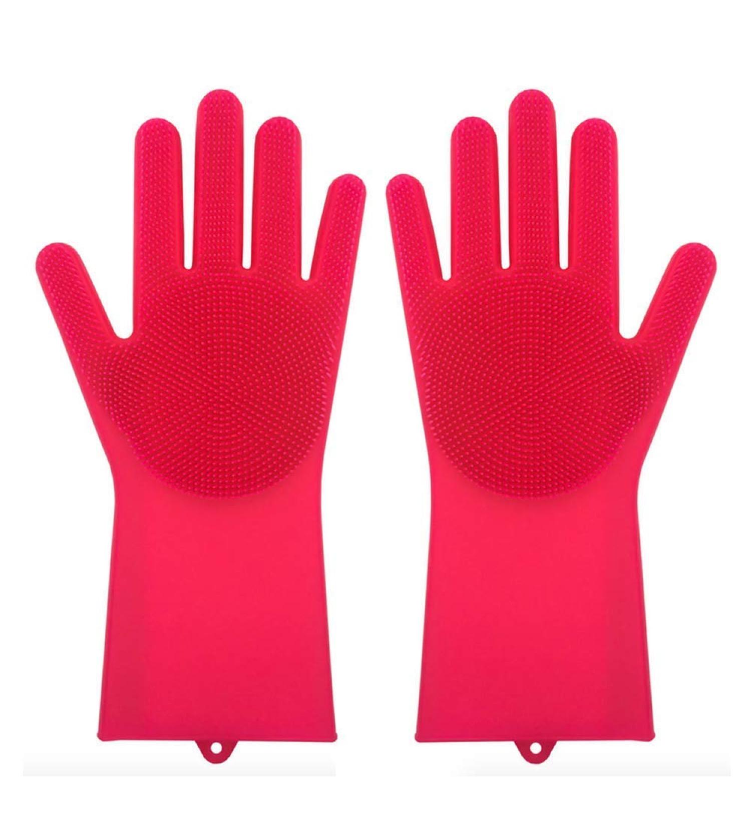 Reusable Silicone Dishwashing Gloves (Red) - Buy Online on GoSupps.com