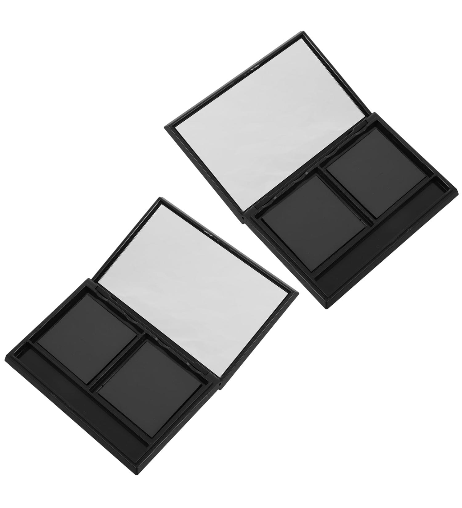 ERINGOGO Palette Magn tique Mate Noire 2 Compartiments avec Miroir Palette Vide Rechargeable pour Fards Paupi res et Blush Organisateur Maquillage de Voyage Diy Rangement - Buy Online on GoSupps.com