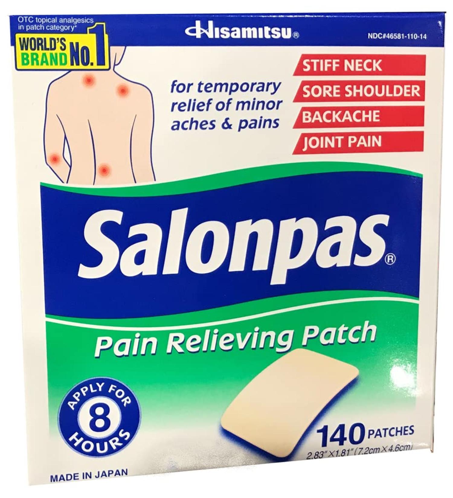 Salonpas Pain Relieving Patches 140 Count - Fast Relief for Aches and Pains - Buy Online on GoSupps.com