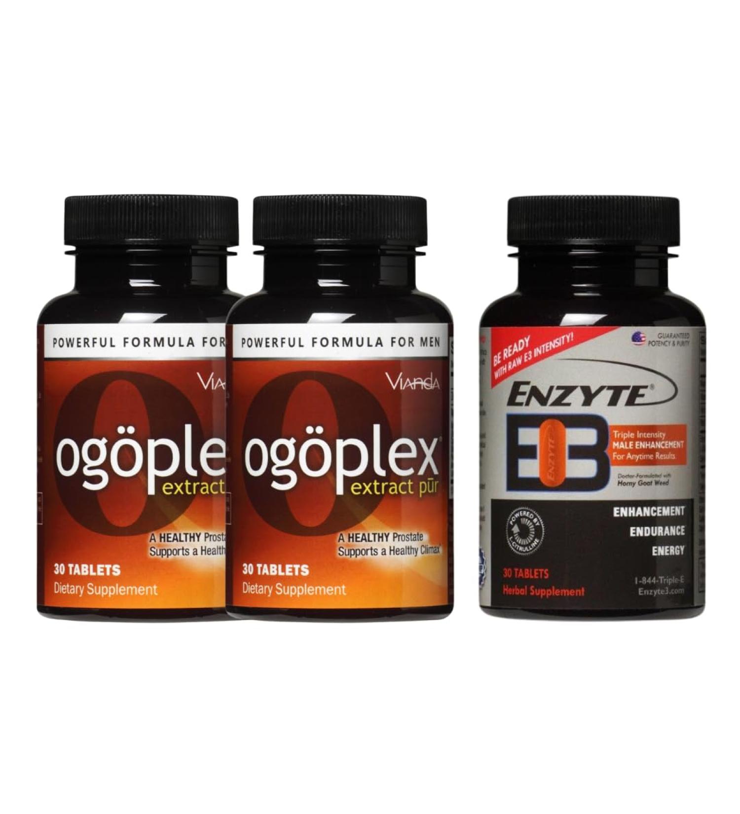 ogoplex Enzyte3 Ultimate Pair | Male Enhancement Supplement + Male Prostate Health Support Supplement - 30 Tablets Each (2 Pack 1 Pack Enzyte3) - Buy Online on GoSupps.com