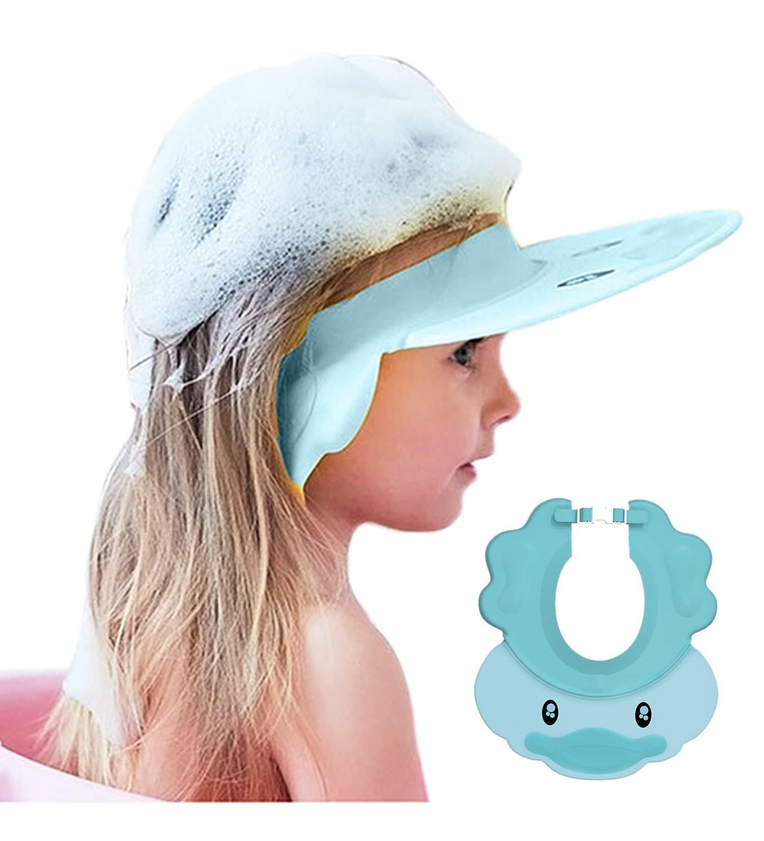Ityoos Baby Shampoo Protection Cap | Adjustable Shower Hood for Children | Blue Elephant Ear Cap for Toddler Care - Buy Online on GoSupps.com