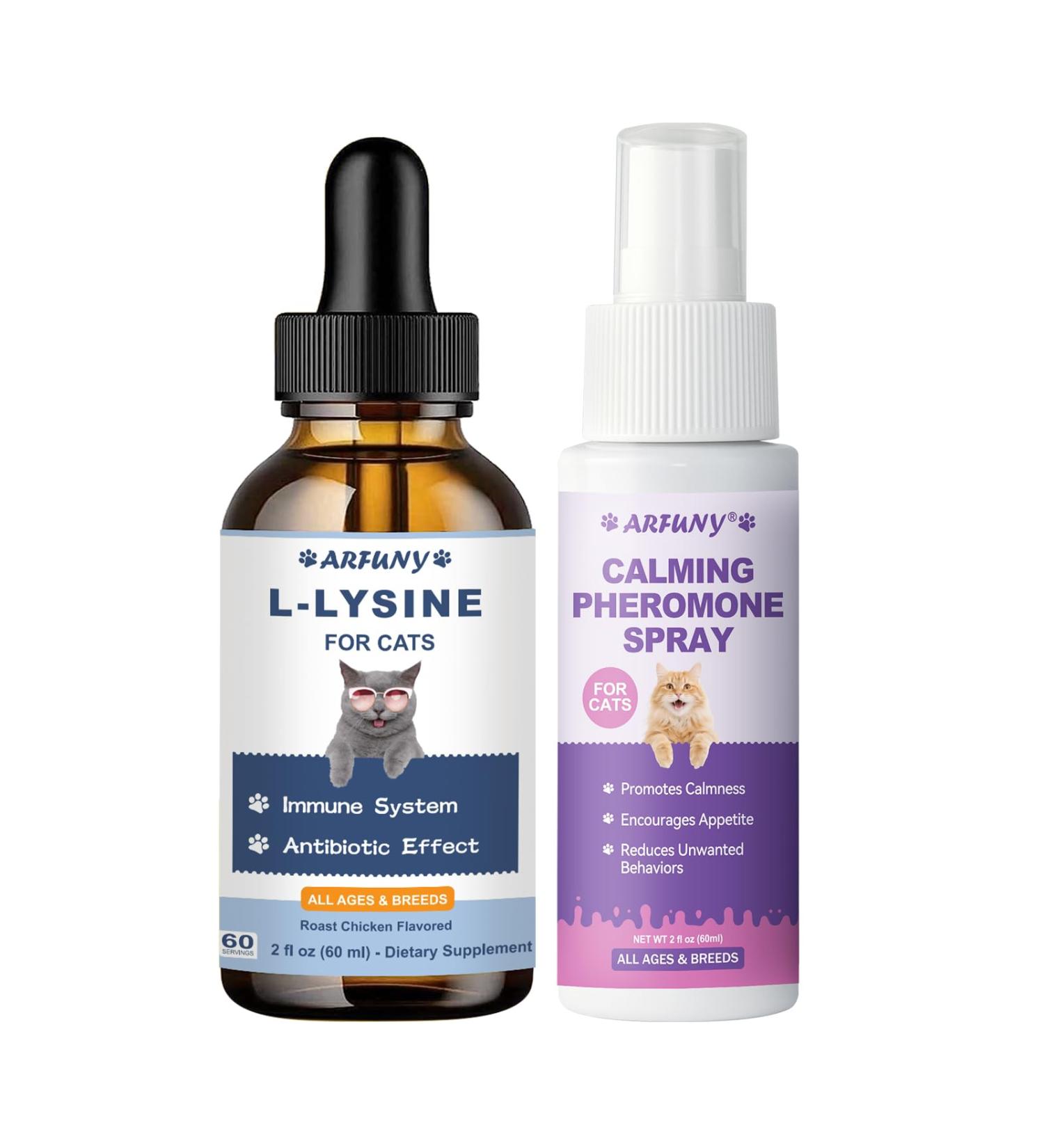 SANTKOL L-Lysine Supplement for Cats - Immune Support - for Feline Respiratory Sneezing Runny Nose Eye Function Cat Calming Pheromone Spray Reduce Scratching Fighting Peeing Marking - Buy Online on GoSupps.com