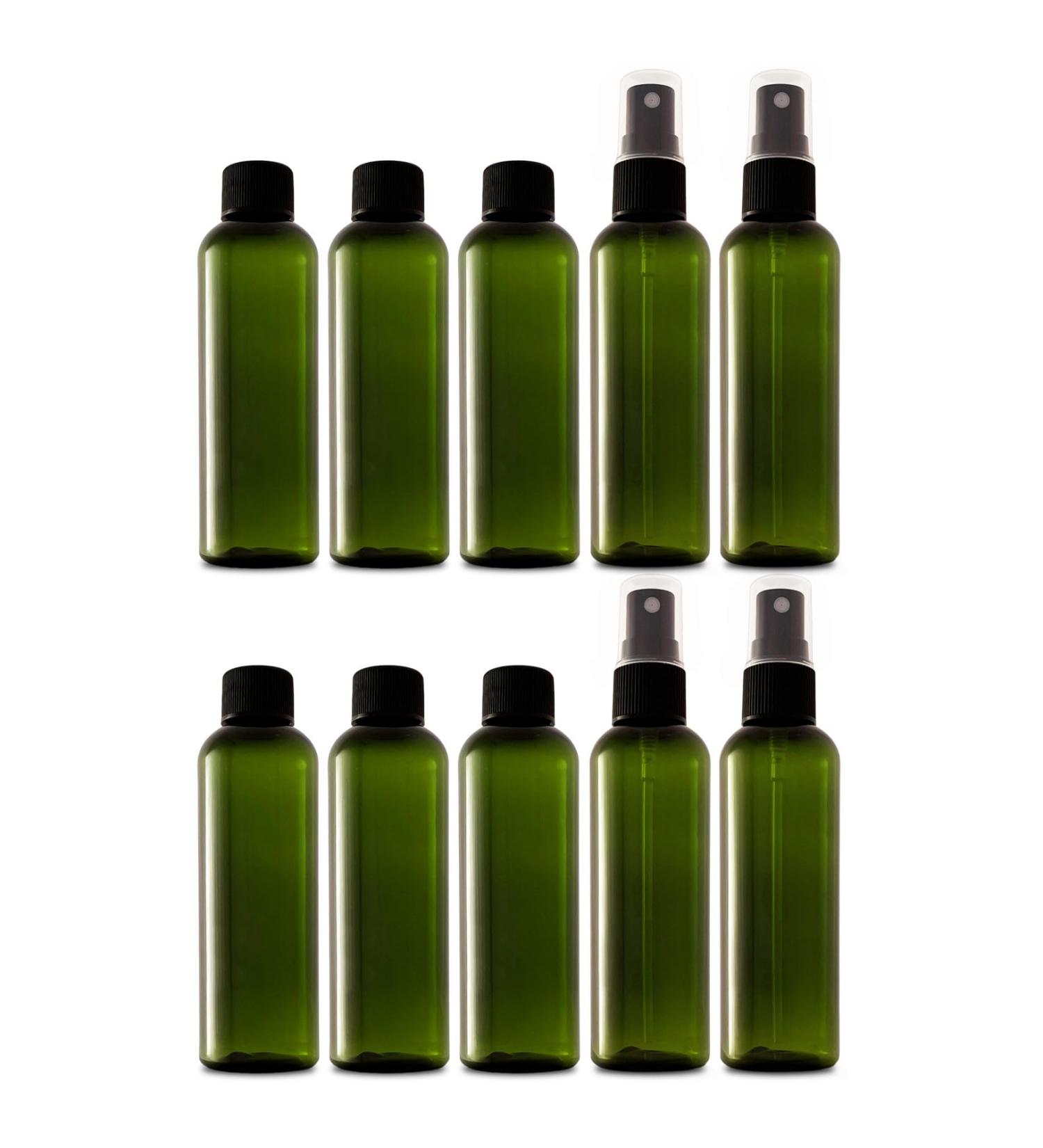 10 x 100ml Recycled Plastic Travel Spray Bottles - Refillable BPA-Free Transparent Cosmetic Containers for Liquids & Toiletries - Buy Online on GoSupps.com