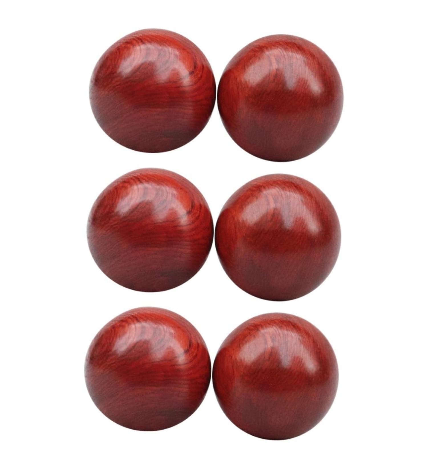 Solustre 6 StK Hand Exercise Meditation Balls - Wooden Massage & Fitness Tools for Wrist Health & Gymnastics - Buy Online on GoSupps.com