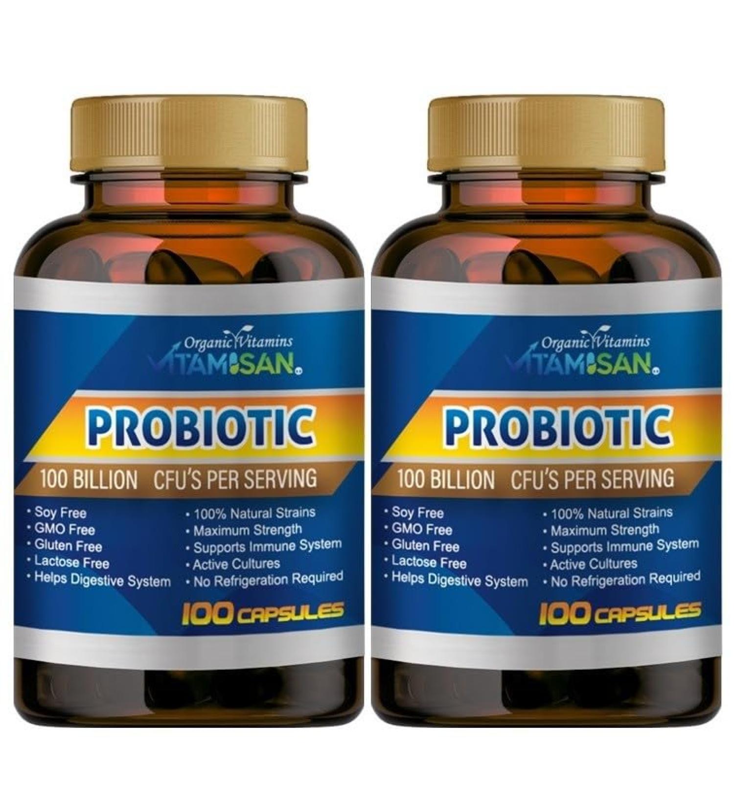 Probiotic Supplement 2 Pack 100 Billion CFUs 200 Capsules. - Buy Online on GoSupps.com