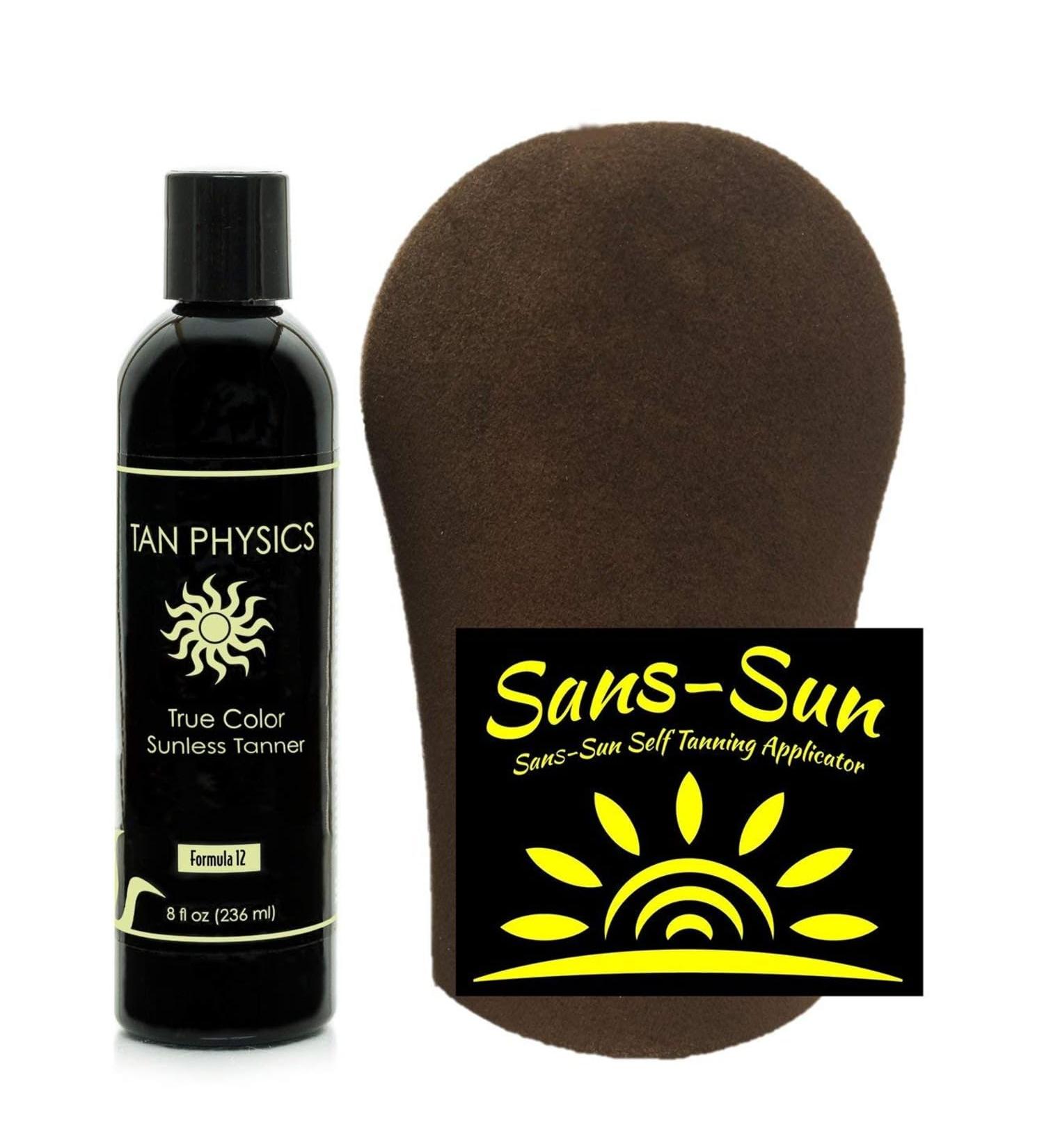 Tan Physics Self Tanner - 8 Fl oz with Mitt | Best Sunless Tanner for Quick Natural Looking Tan - Ships Internationally - Buy Online on GoSupps.com