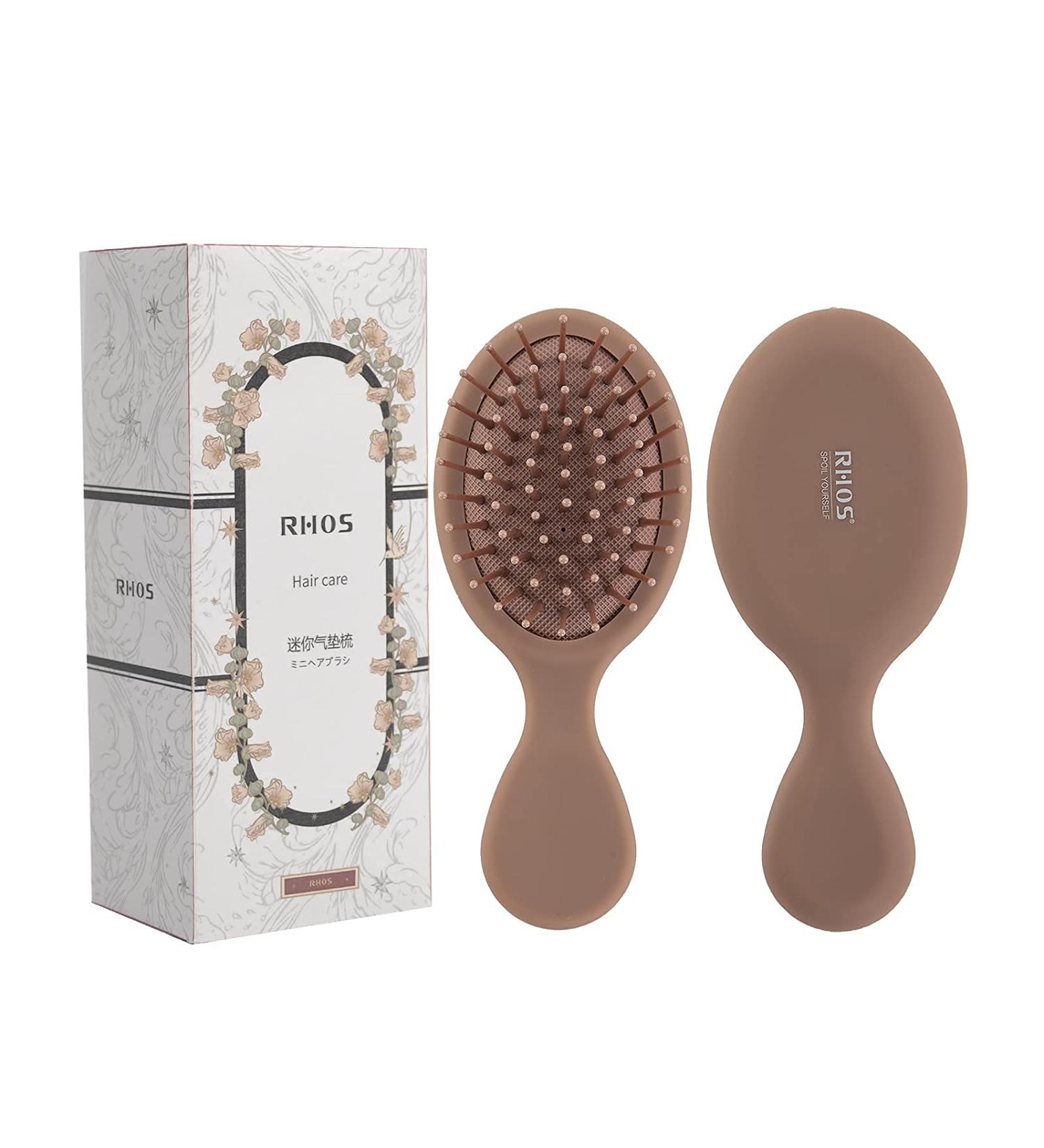 RHOS Mini Travel Hair Brush - Pocket Detangler for Wet/Dry Hair - All Hair Types - Mocha (1 Pack) - Buy Online on GoSupps.com